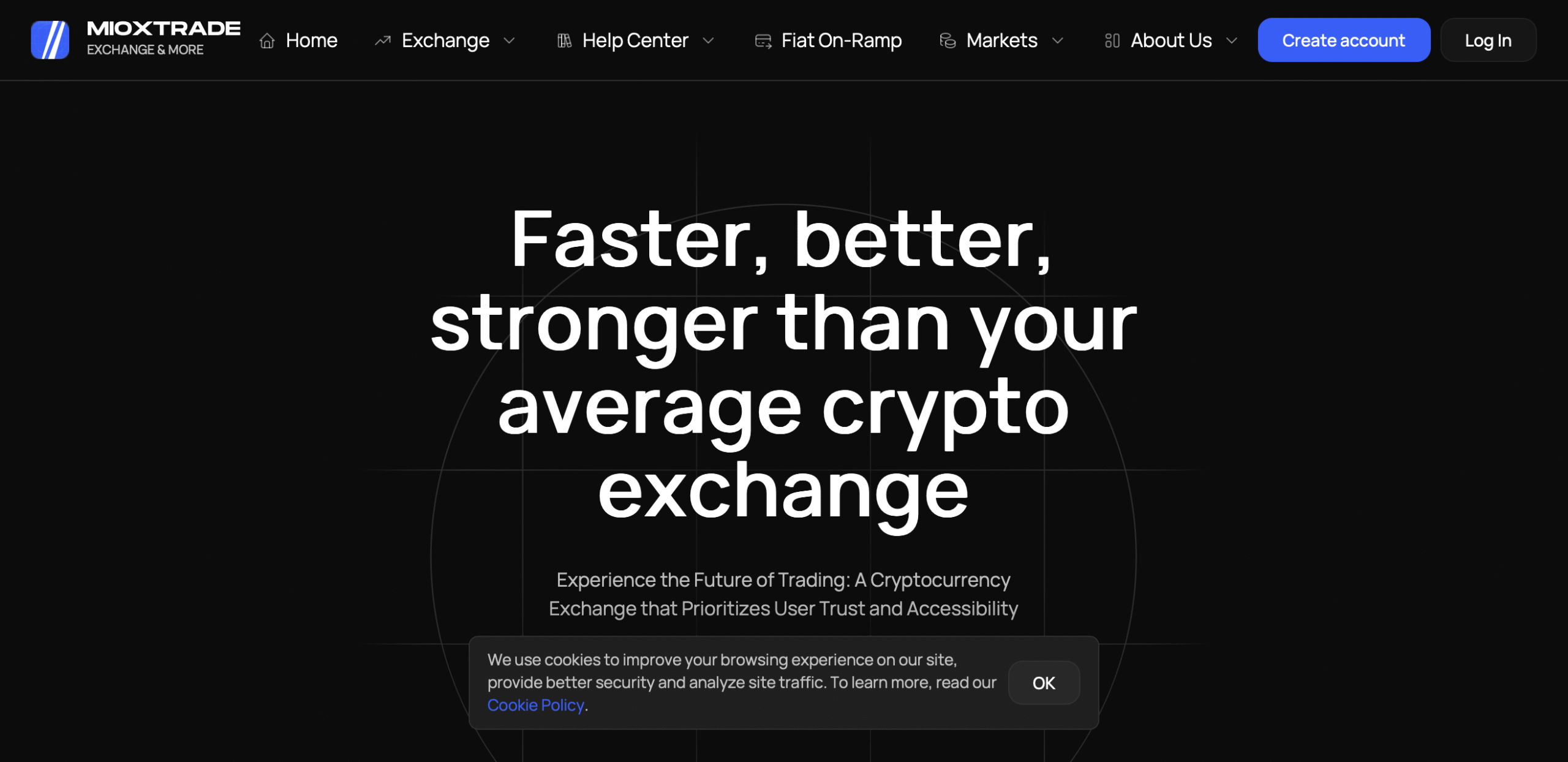 mioxtrade Screenshot of the Mioxtrade website, showcasing its flashy design and investment options.
