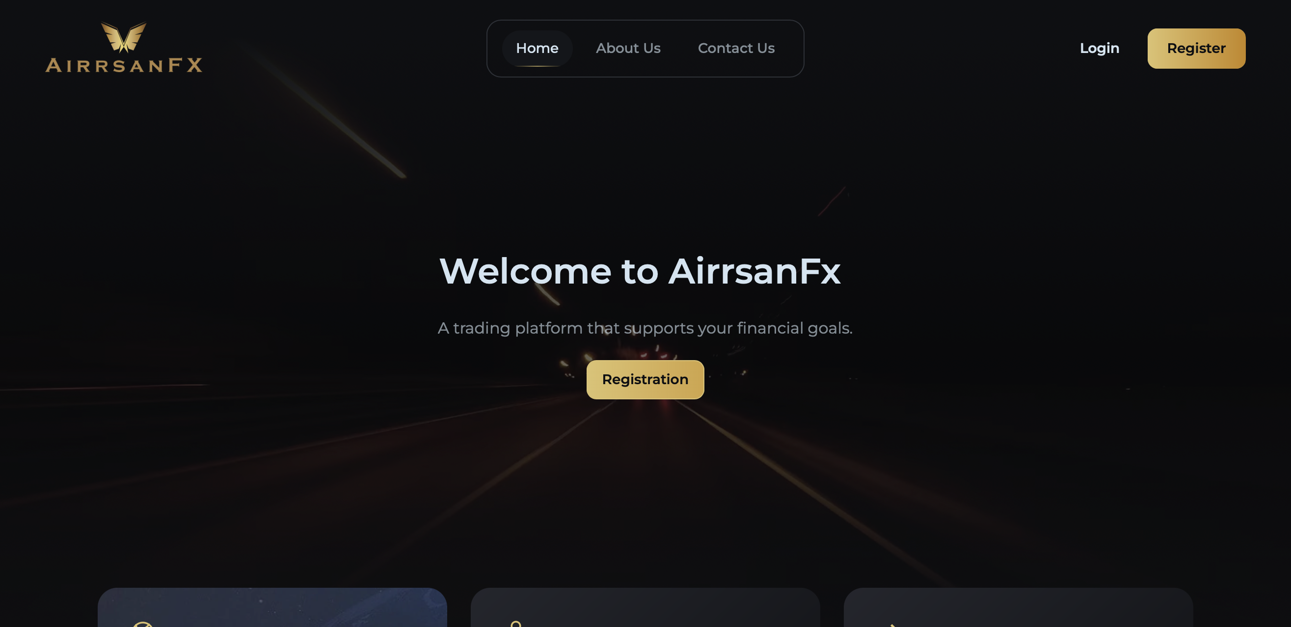Screenshot of the AirrsanFx trading platform interface, showcasing its investment offerings and user experience.