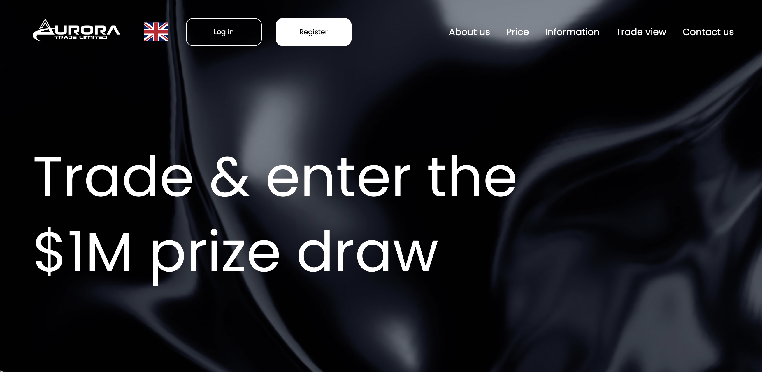 Screenshot of the Aurora Trade Limited homepage showcasing their enticing marketing claims and investment promises.