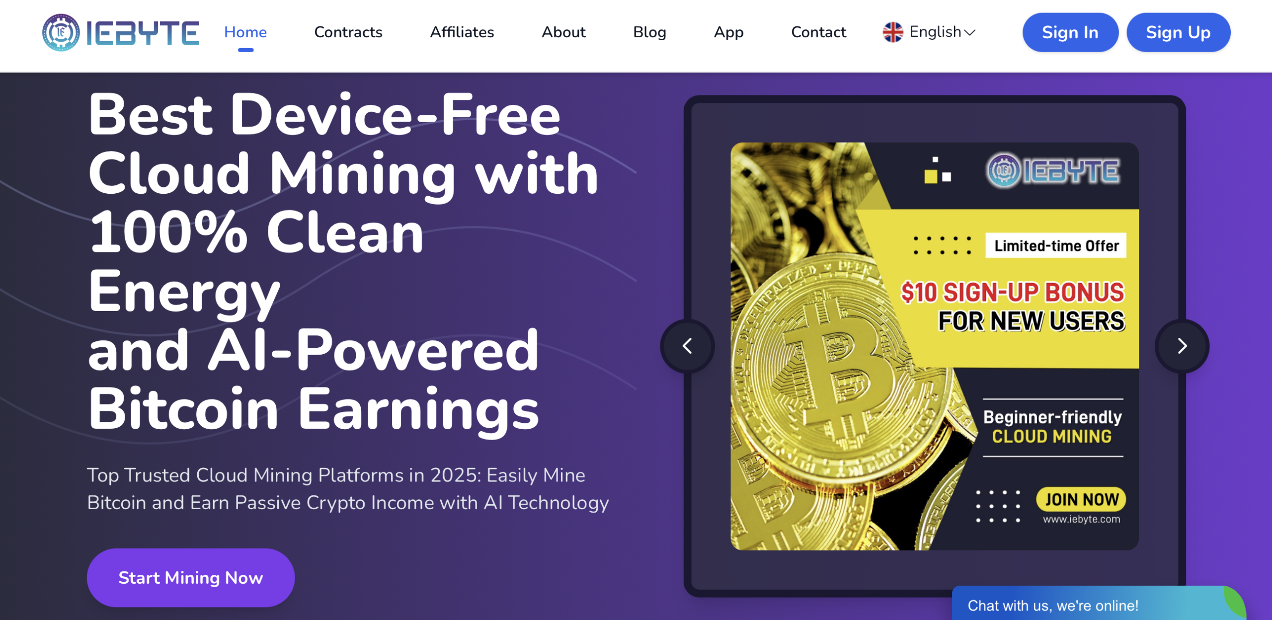 Screenshot of the fraudulent trading platform IEByte, showcasing its misleading marketing.