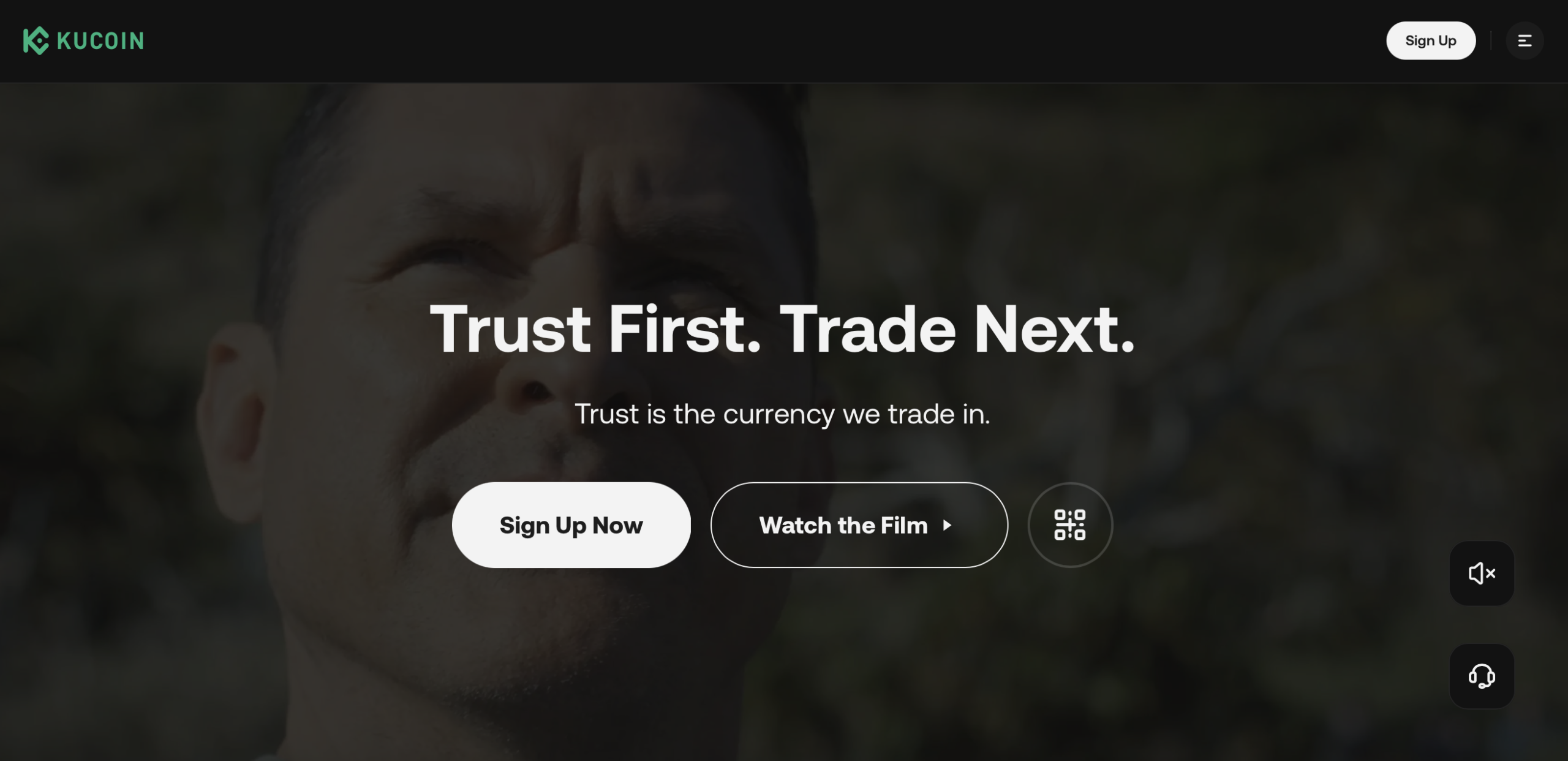 Screenshot of the KuCoin cryptocurrency exchange platform, showcasing various trading options and digital assets.