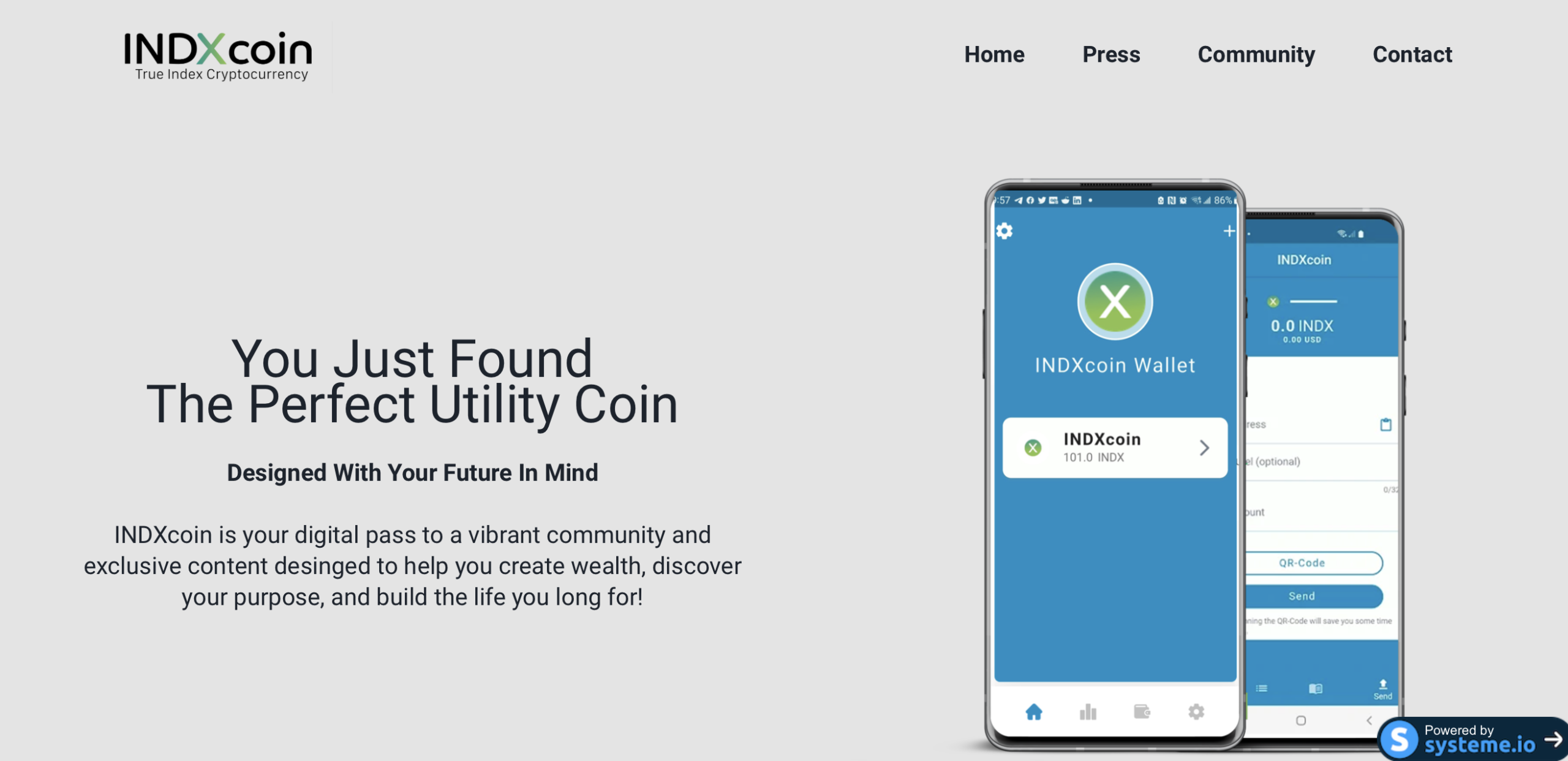Screenshot of the fraudulent trading platform Indxcoin, showcasing its misleading marketing.