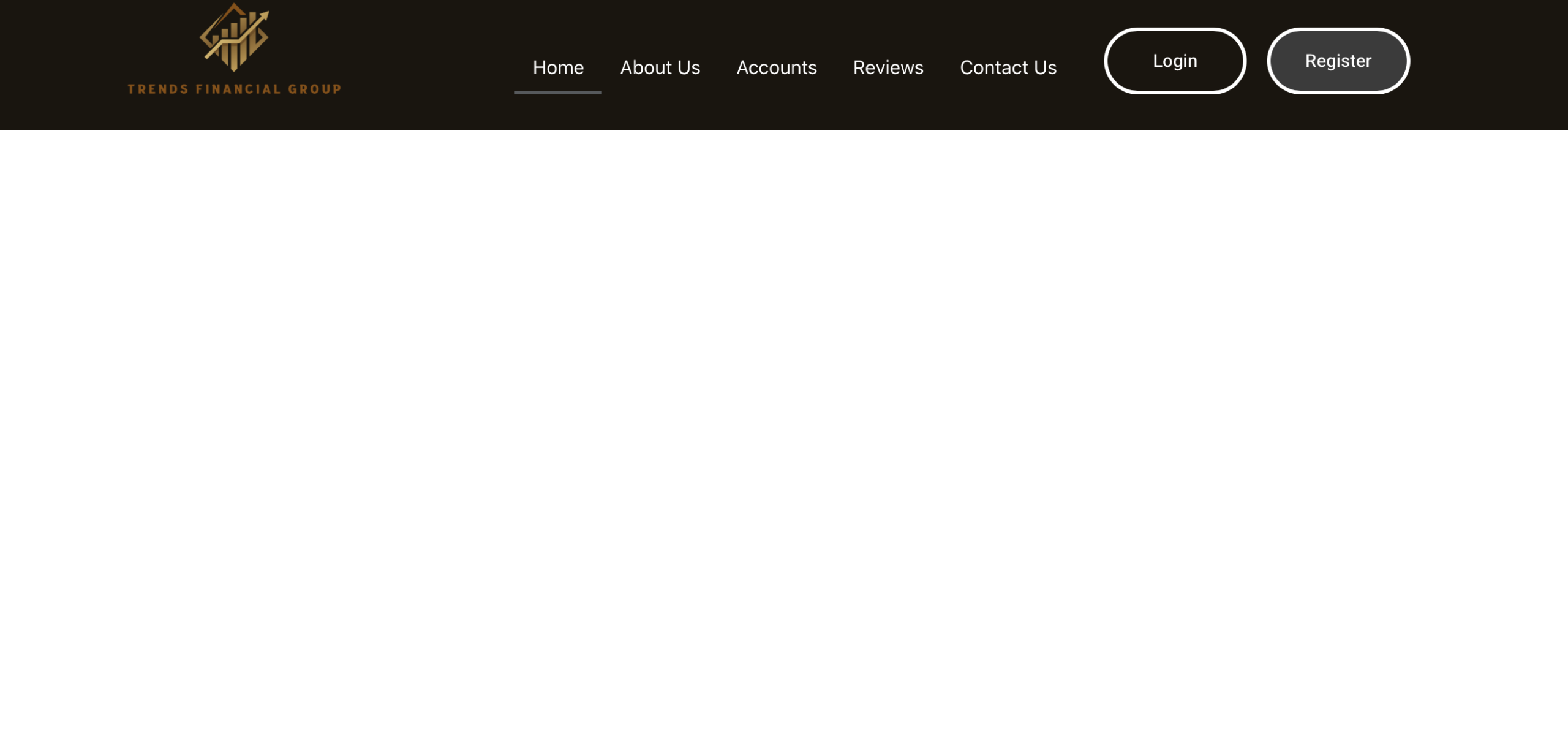 Screenshot of the fraudulent trading platform Trends Financial Group, showcasing its misleading marketing.