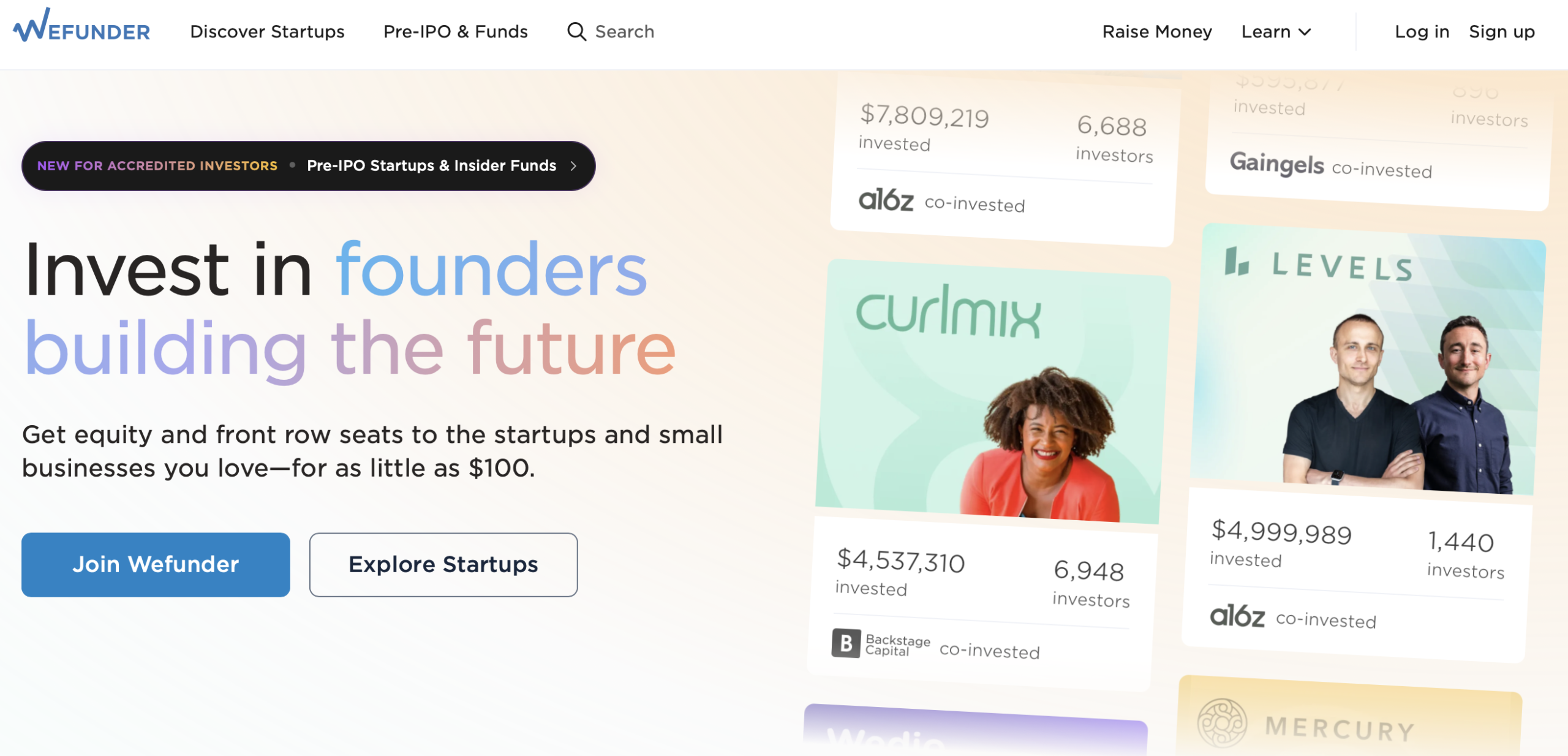 Screenshot of the fraudulent trading platform Wefunder Inc, showcasing its misleading marketing.