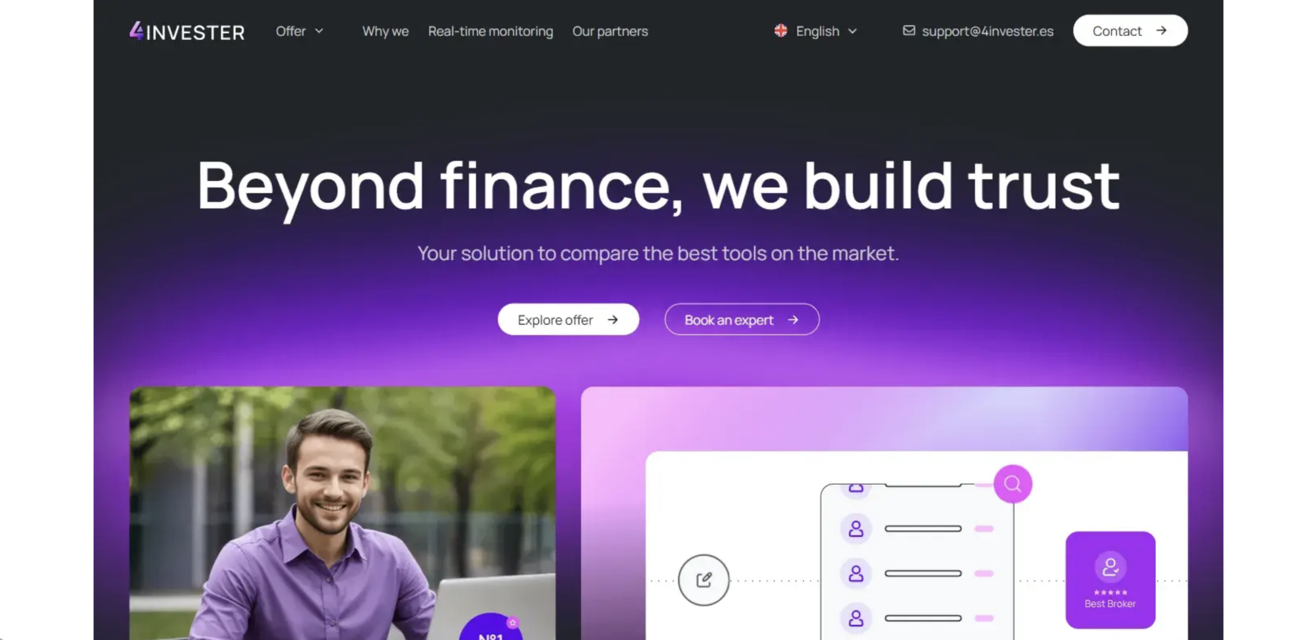 4Invester Screenshot of the fraudulent trading platform 4Invester, showcasing its misleading marketing.
