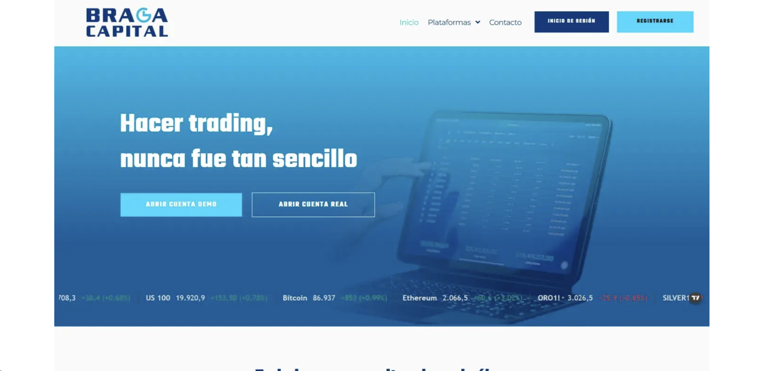 bragacapital Braga Capital trading dashboard used in suspected online investment scam