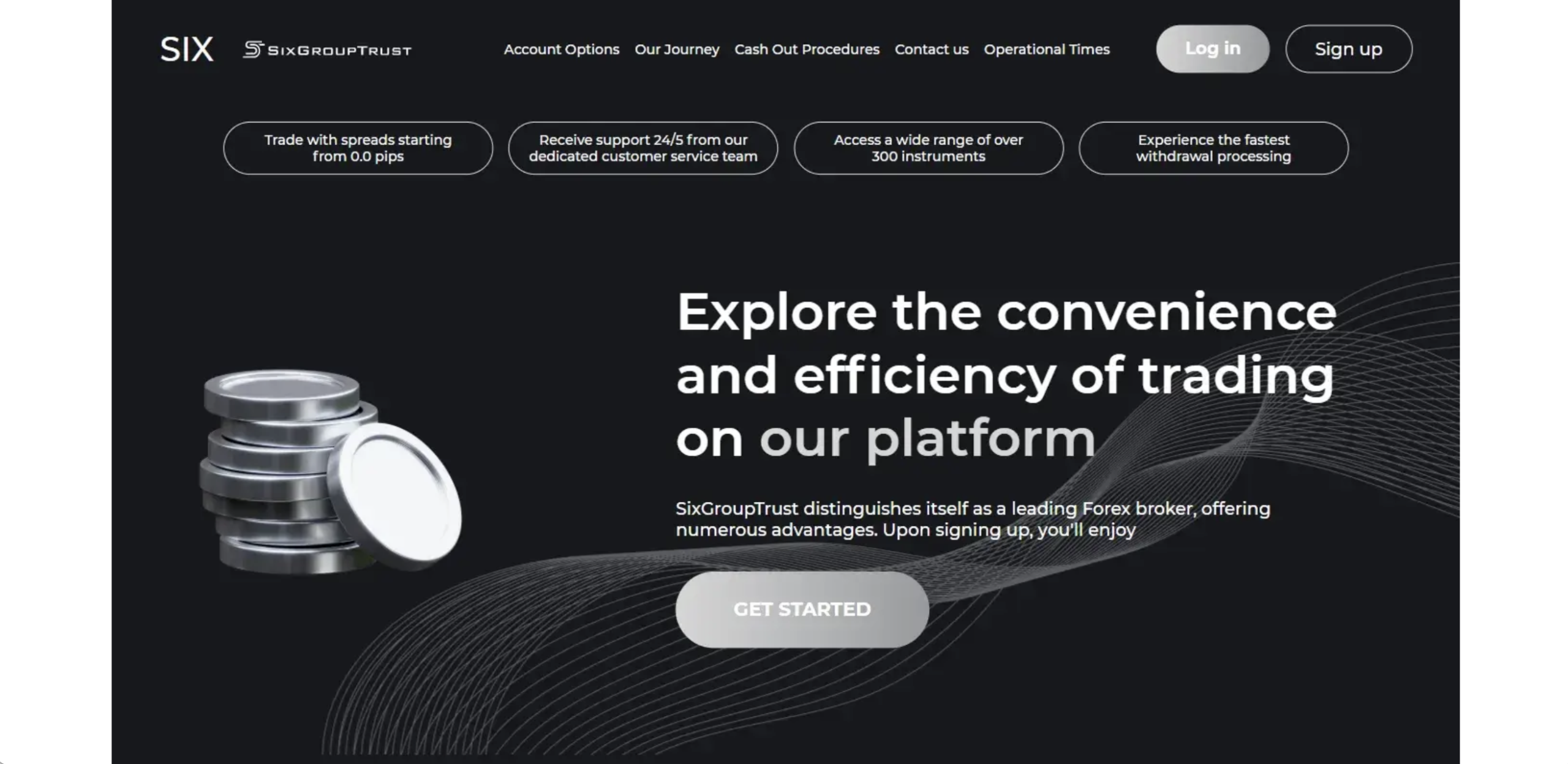 sixgrouptrust Screenshot of the fraudulent trading platform SixGroupTrust, showcasing its misleading marketing.
