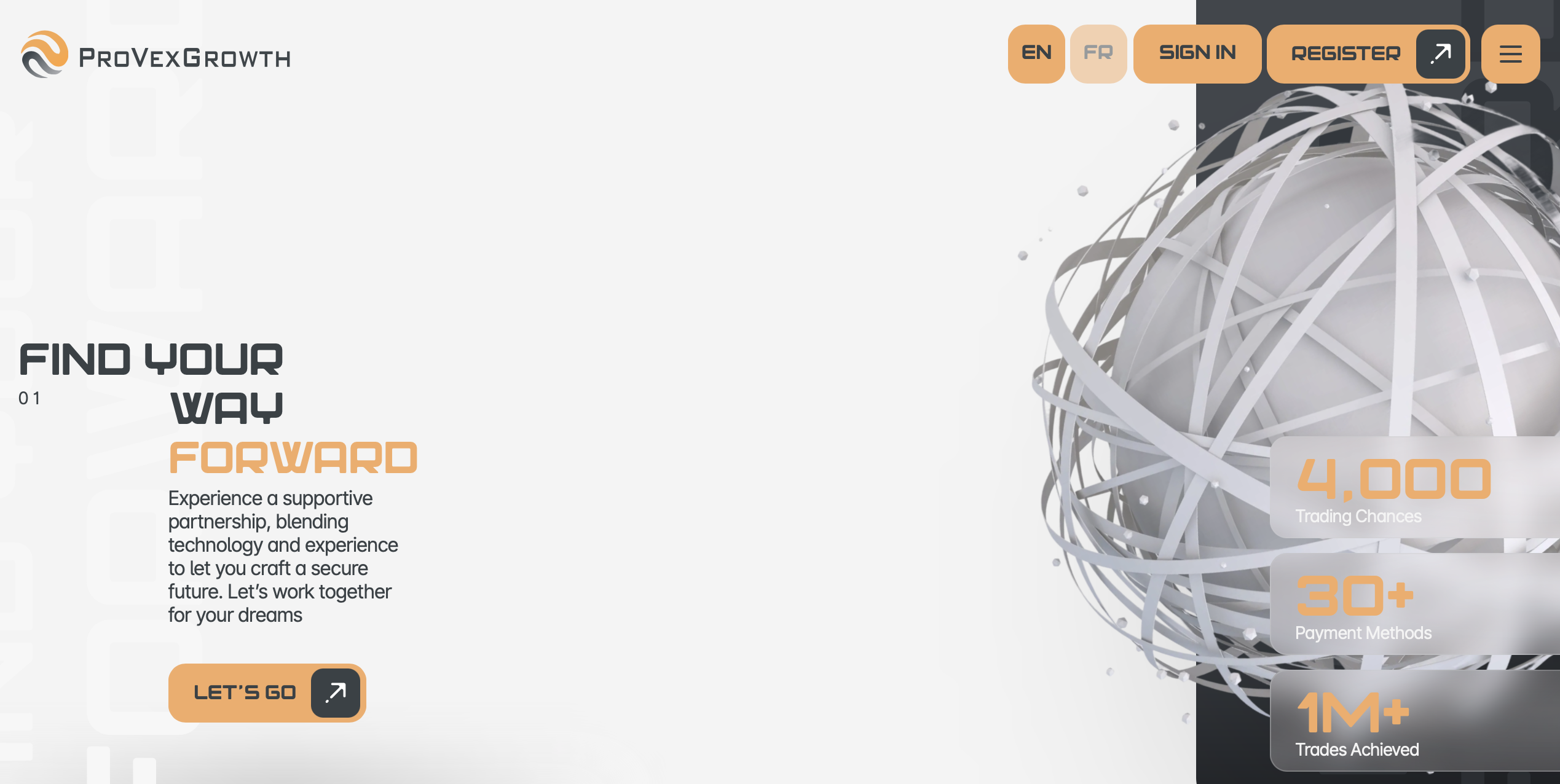 Screenshot of the fraudulent trading platform provexgrowth, showcasing its misleading marketing.