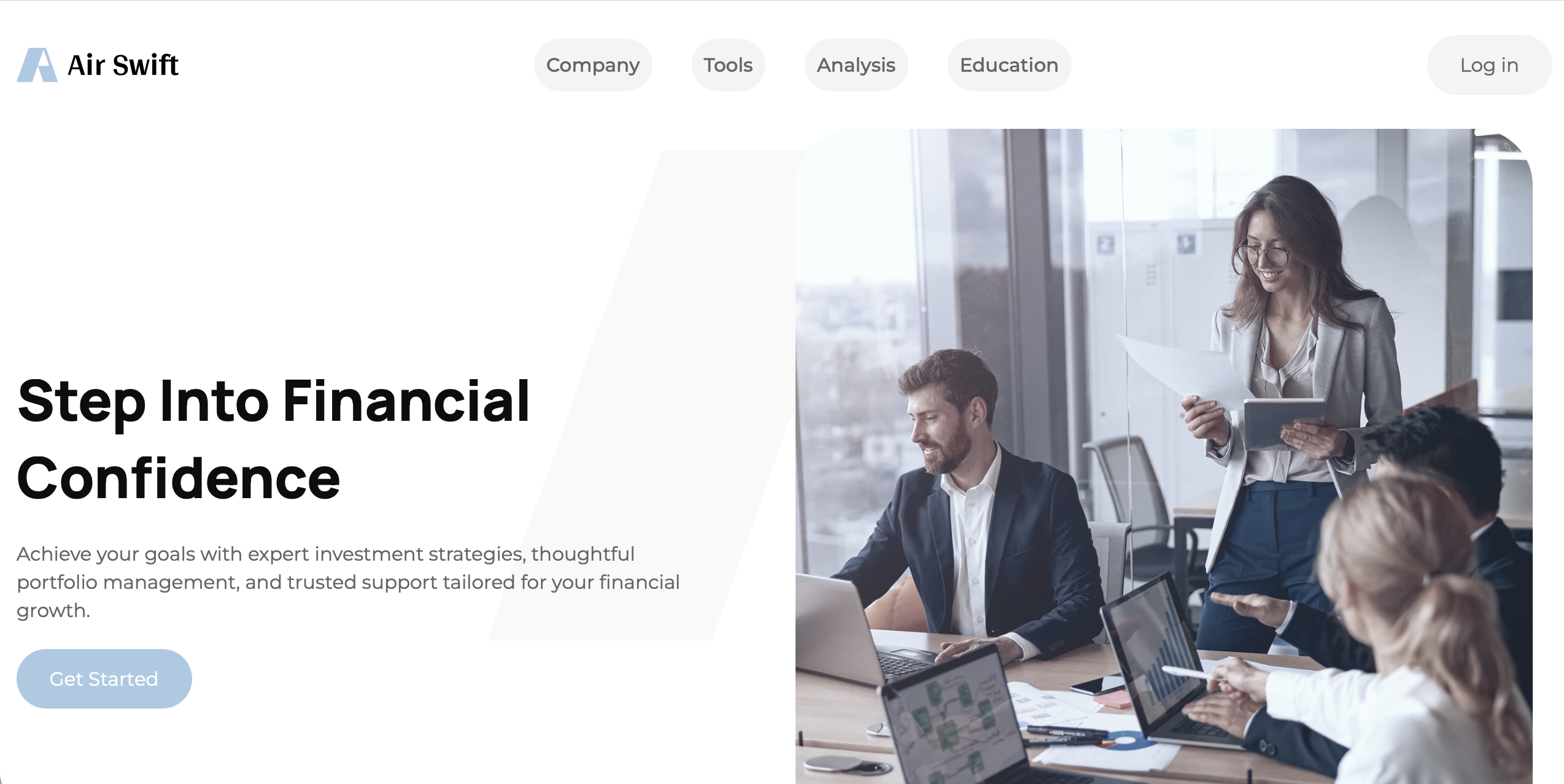 Screenshot of the fraudulent trading platform AirSwift, showcasing its misleading marketing.