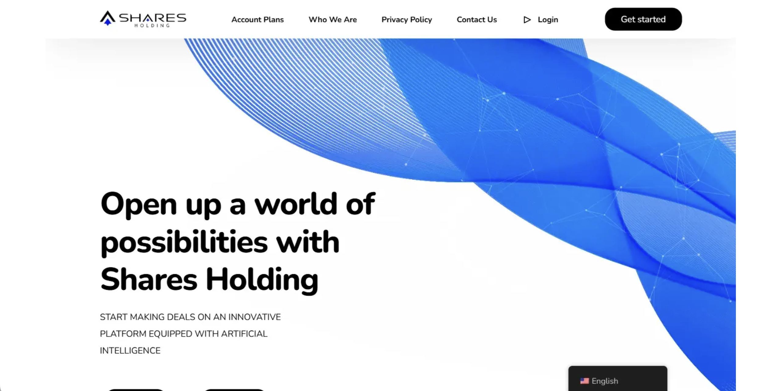 Screenshot of the fraudulent trading platform shares holdingltd, showcasing its misleading marketing.