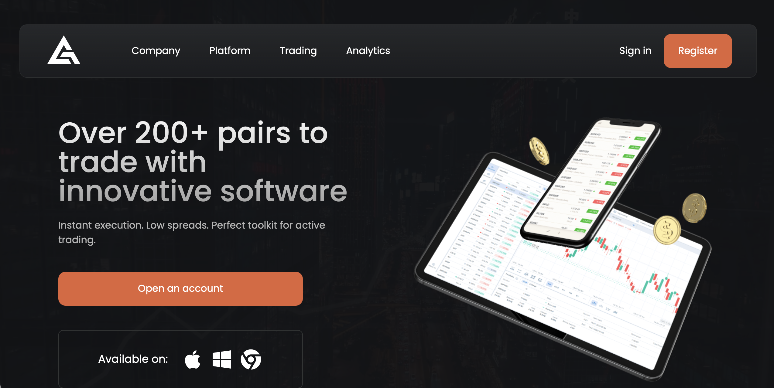 All Trading Group website homepage - A screenshot of the All Trading Group homepage showcasing its interface and promotional banners.