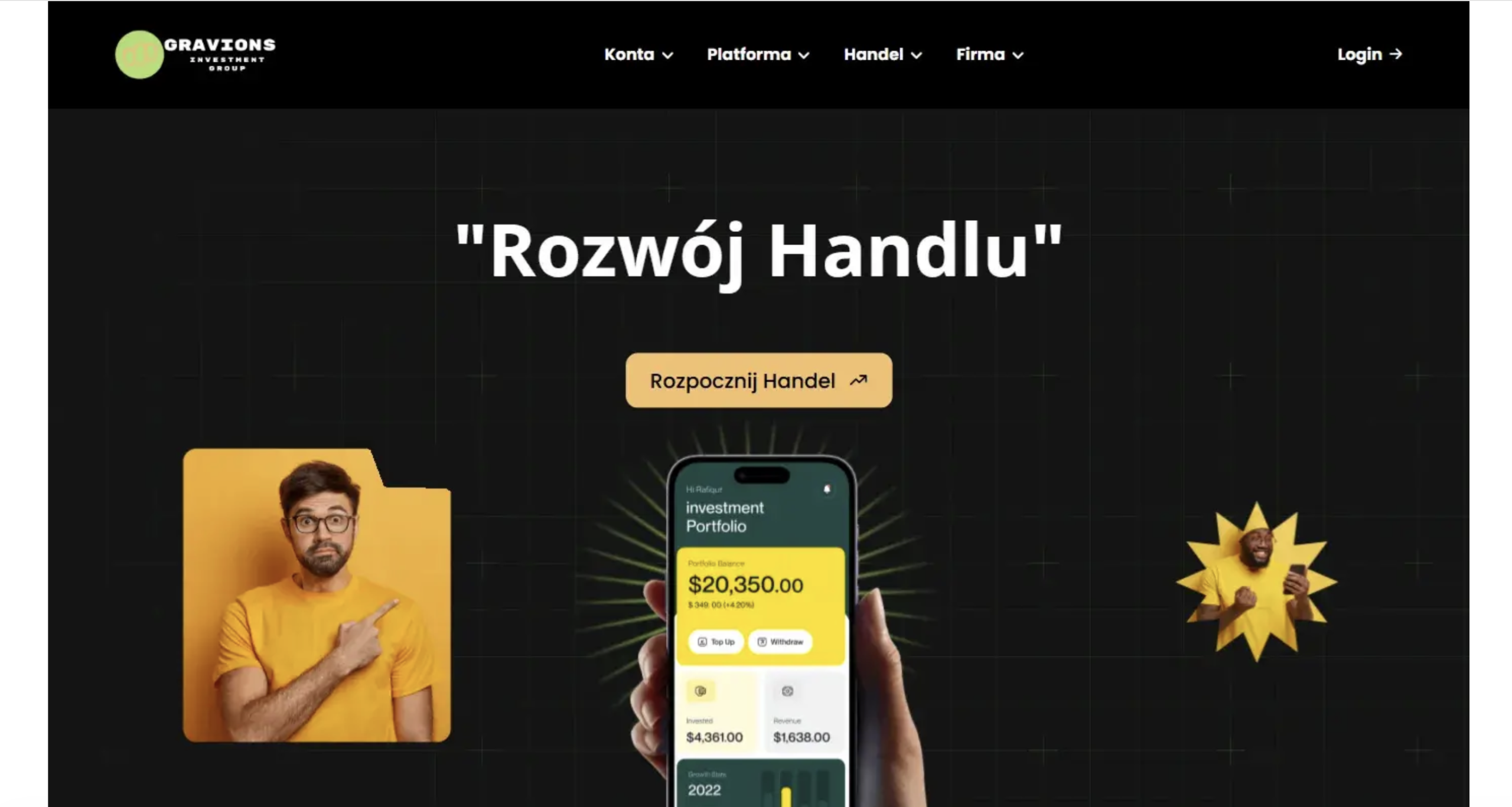 Gravions IG website homepage - A screenshot of the Gravions IG homepage showcasing its interface and promotional banners.