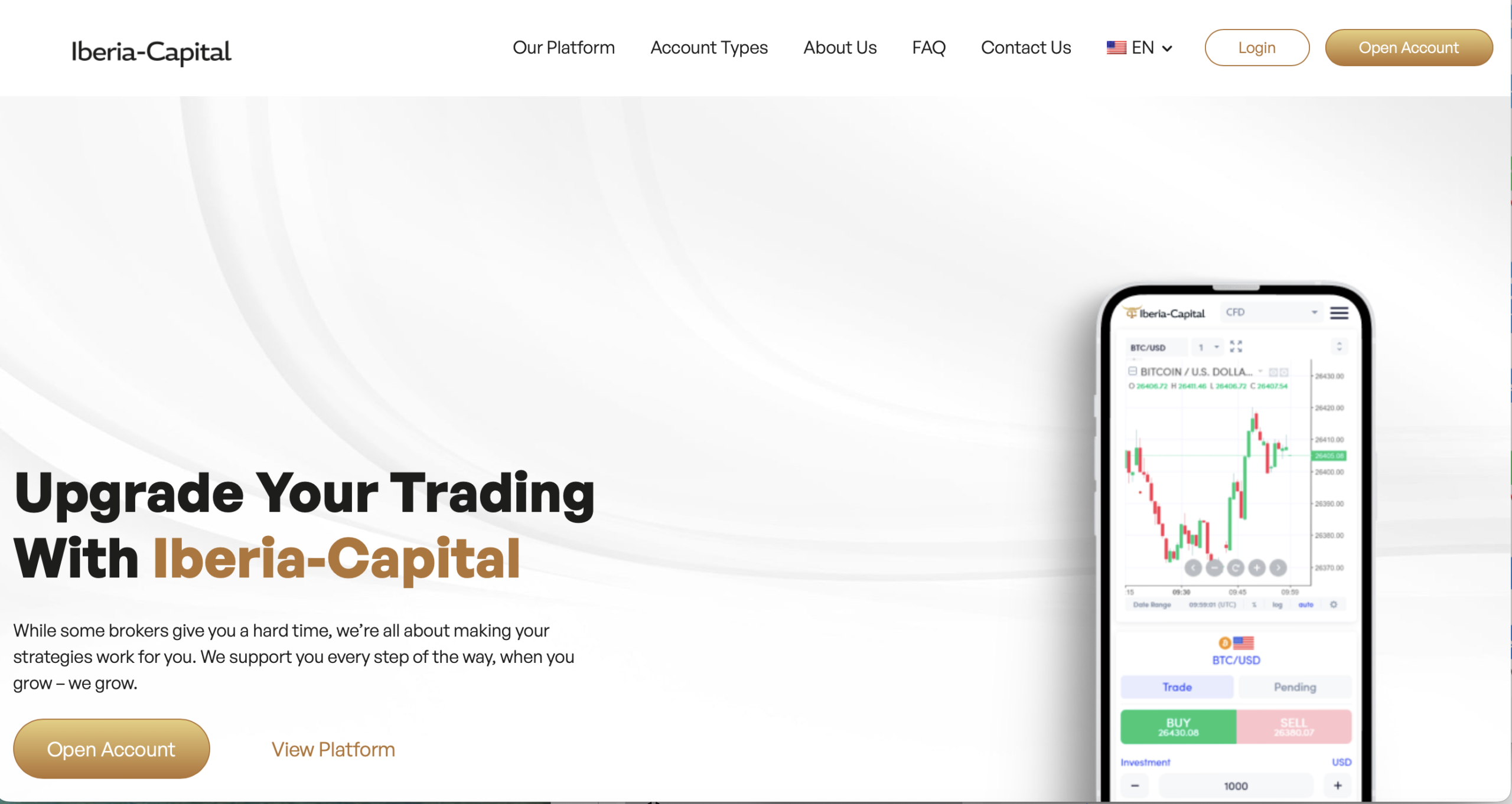 Iberia-Capital website homepage - A screenshot of the Iberia-Capital homepage showcasing its interface and promotional banners.