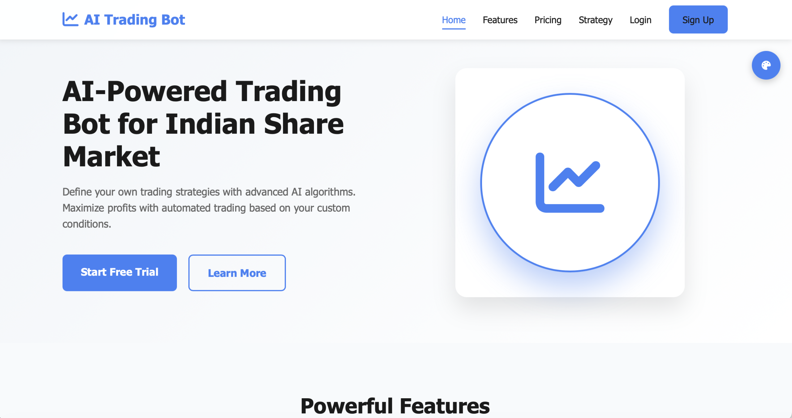 aialgobot.com website homepage - A screenshot of the aialgobot.com homepage showcasing its interface and promotional banners.