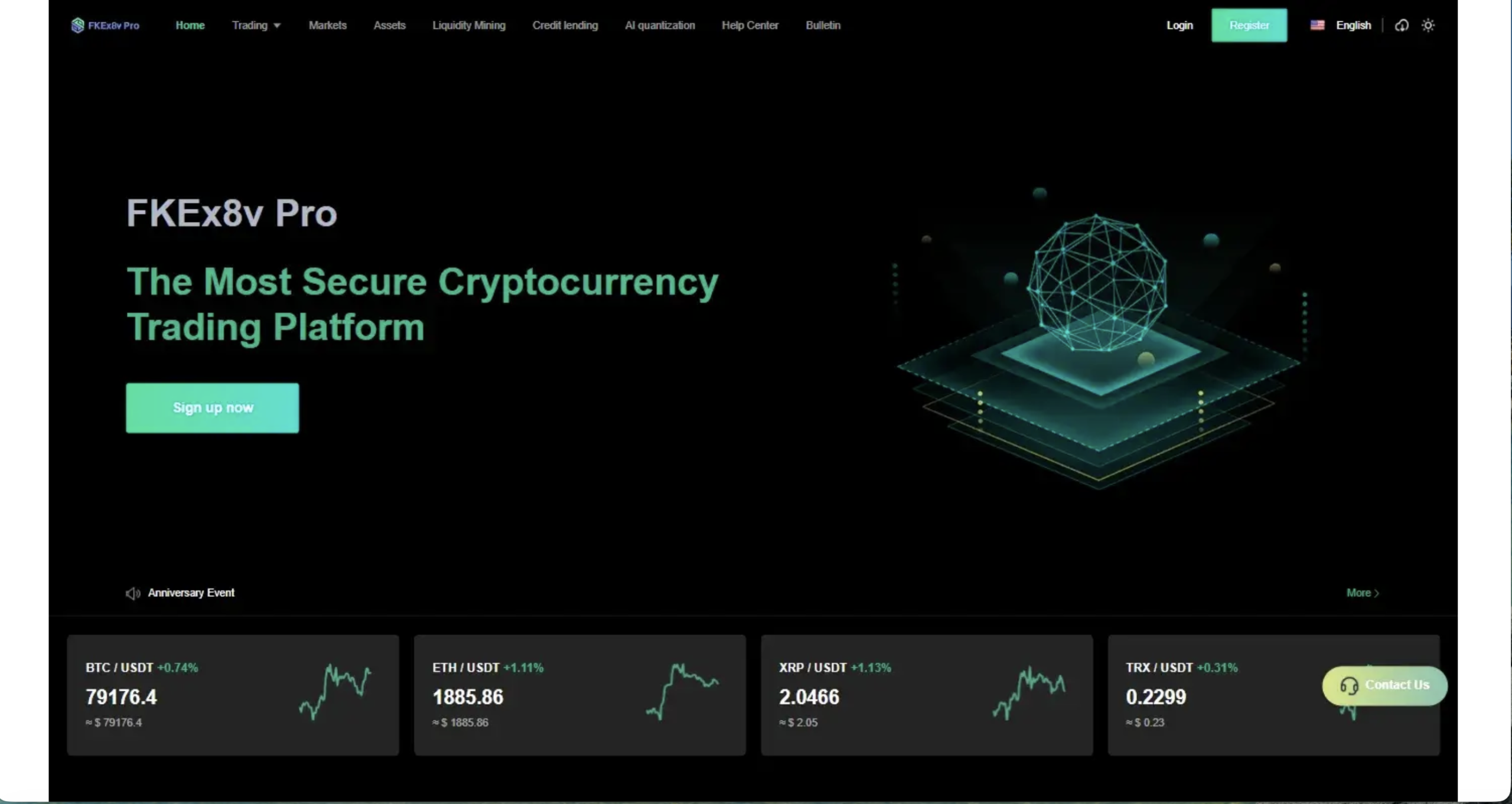 FKEx8v Pro website homepage - A screenshot of the FKEx8v Pro homepage showcasing its interface and promotional banners.