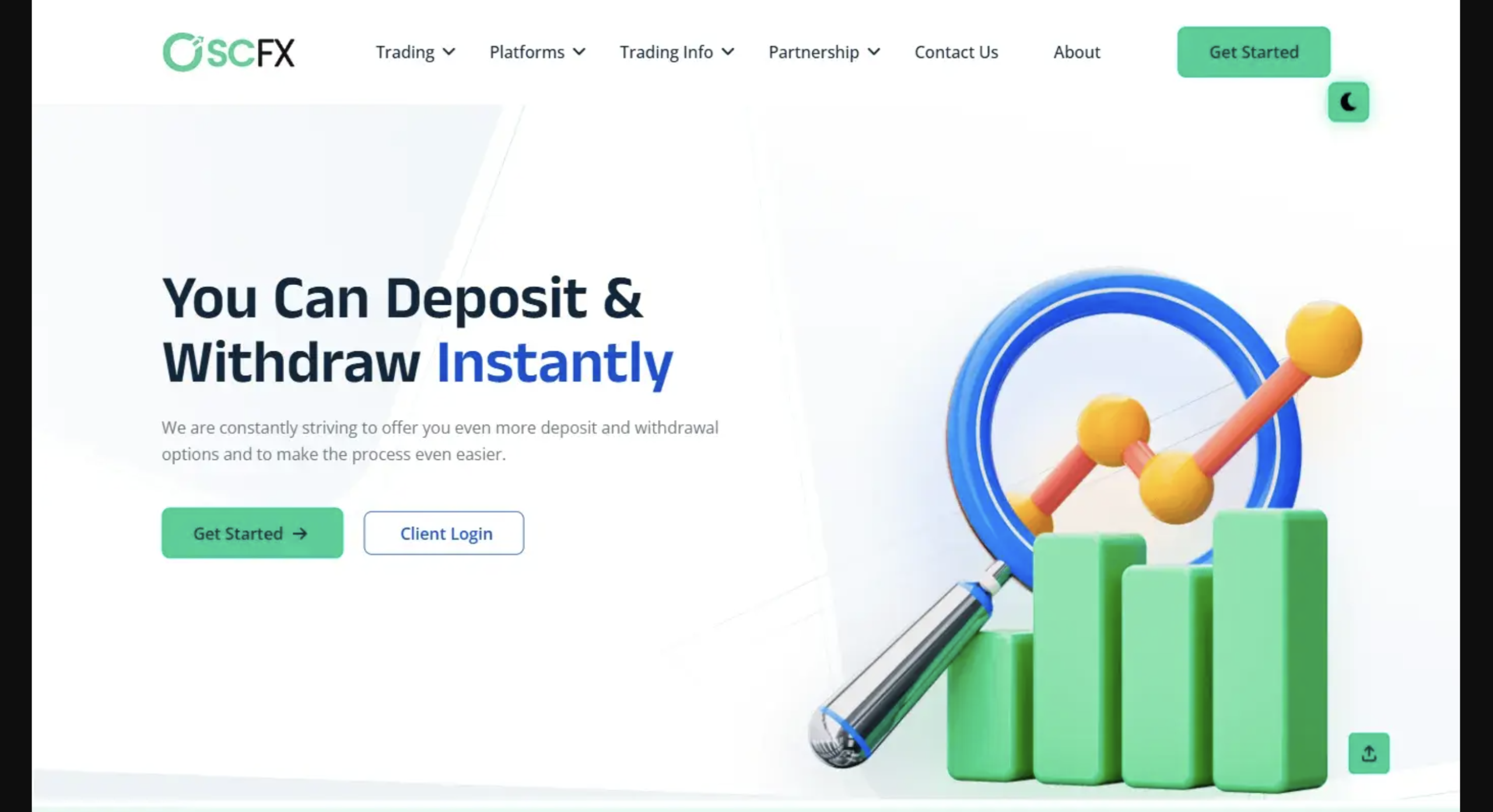OSCFX website homepage - A screenshot of the OSCFX homepage showcasing its interface and promotional banners.