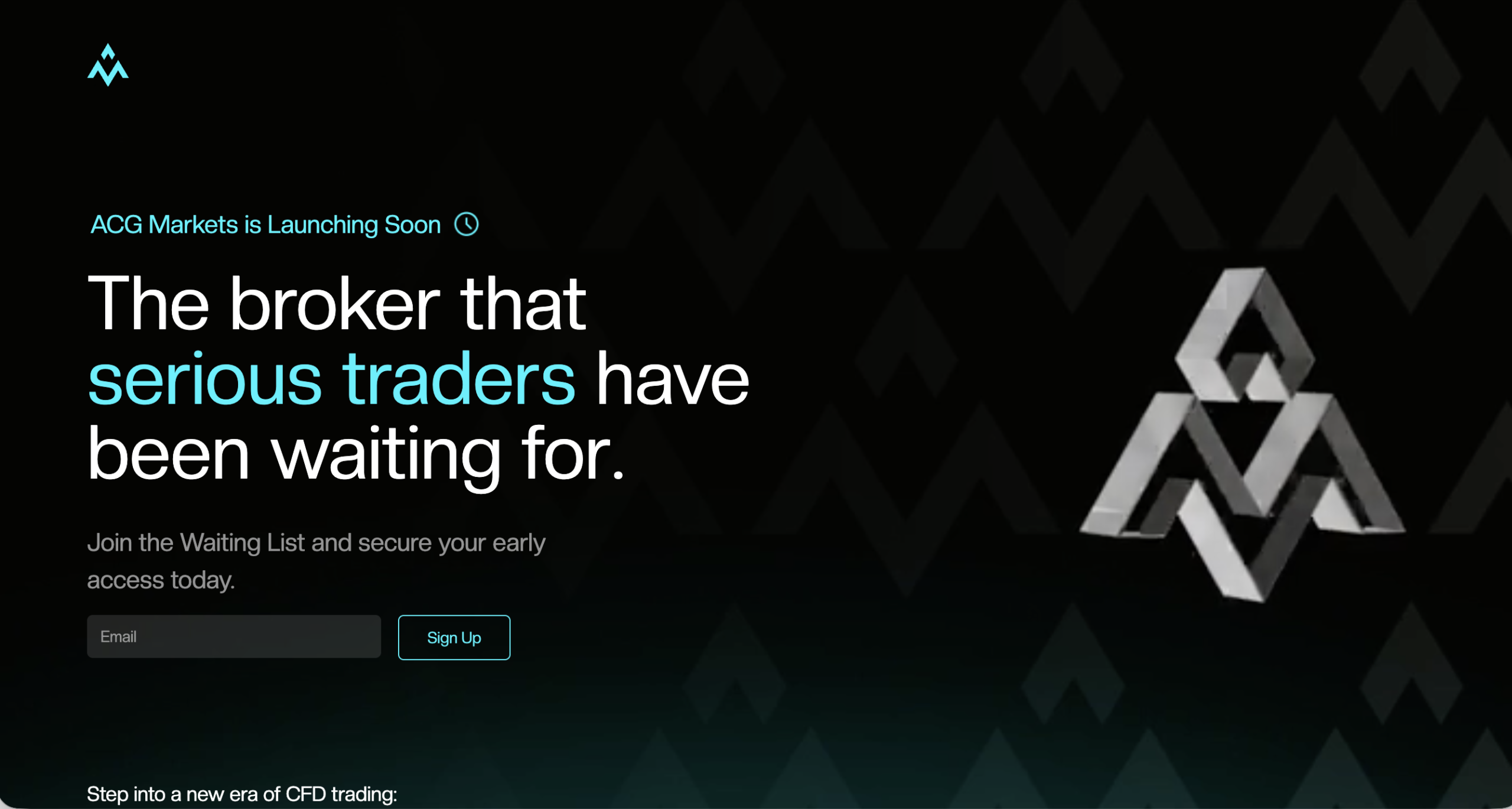 ACG Markets website homepage - A screenshot of the ACG Markets homepage showcasing its interface and promotional banners.