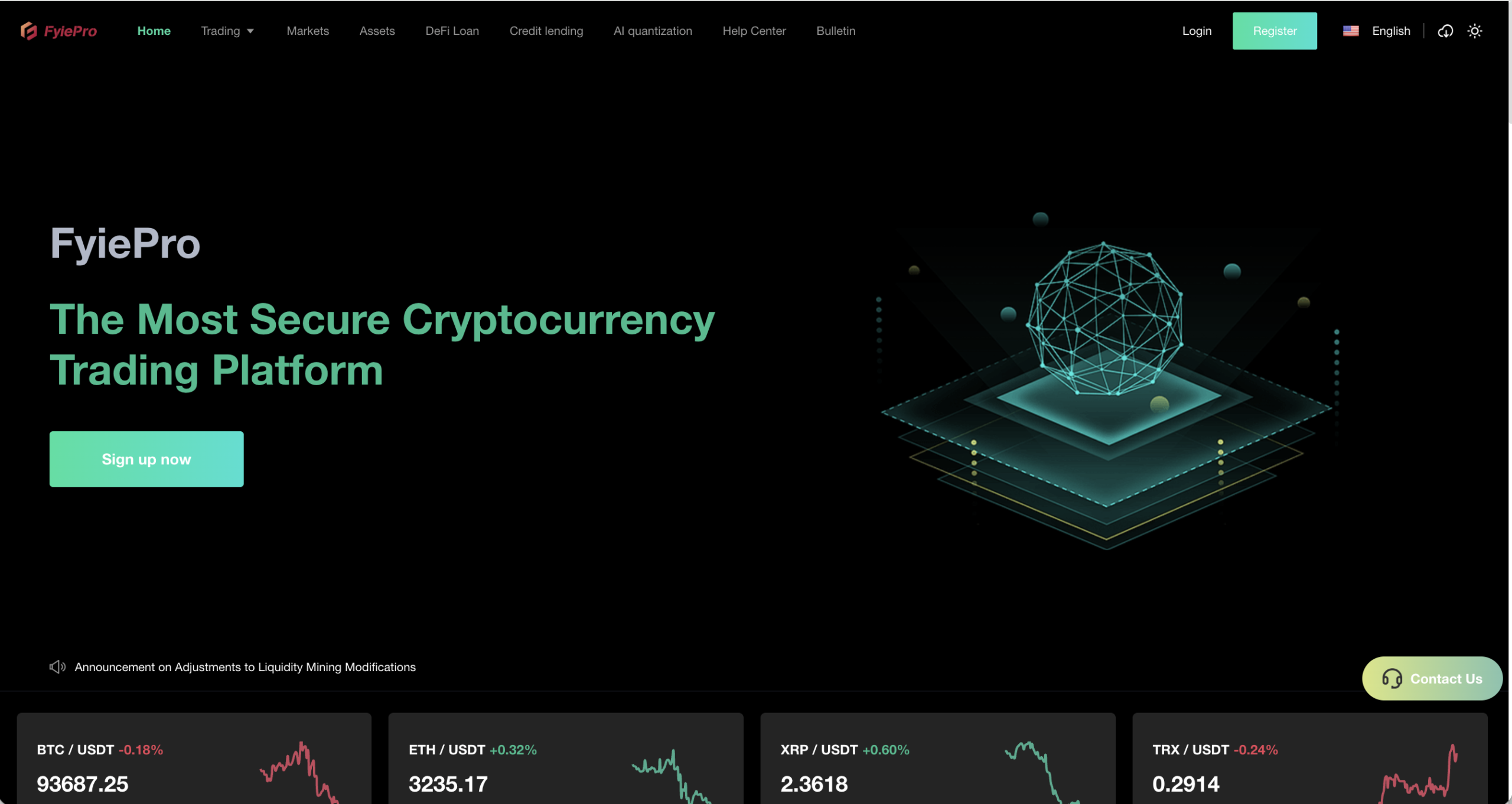 Screenshot of the fraudulent trading platform FyiePro, showcasing its misleading marketing.