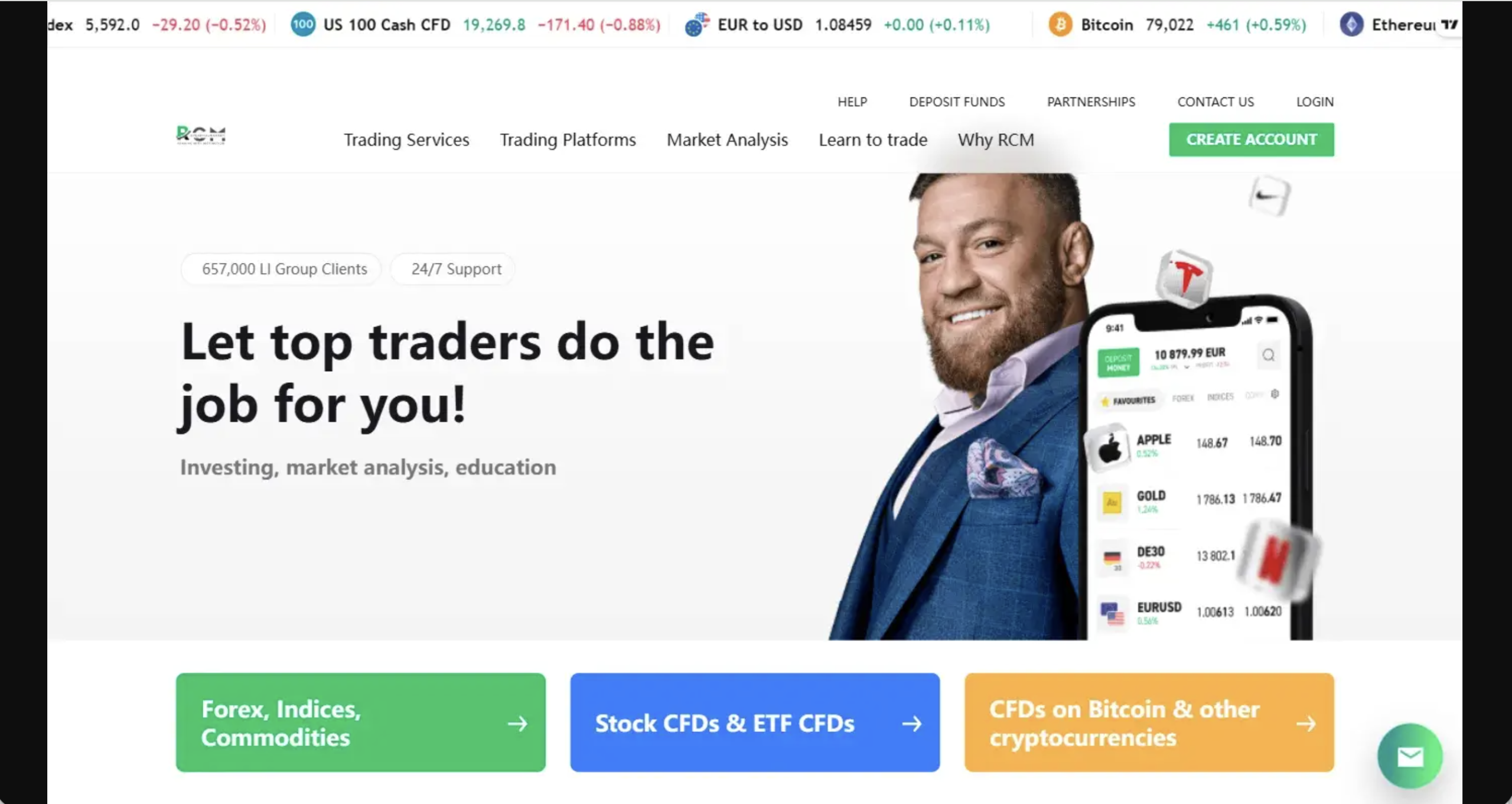 Screenshot of the fraudulent trading platform Revcapital markets, showcasing its misleading marketing.