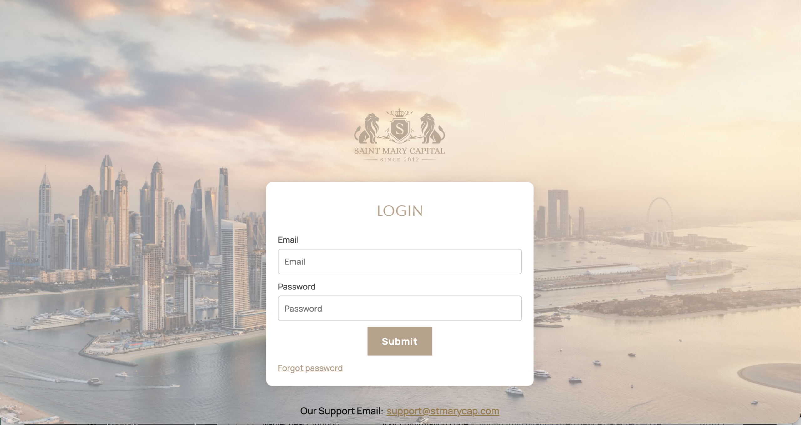 Screenshot of the fraudulent trading platform AT Saint Mary Capital, showcasing its misleading marketing.