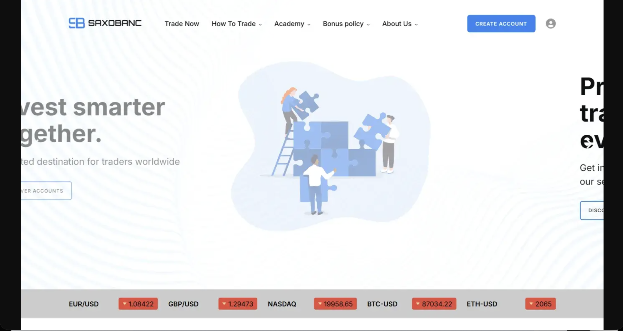 Screenshot of the fraudulent trading platform Saxobanc, showcasing its misleading marketing.