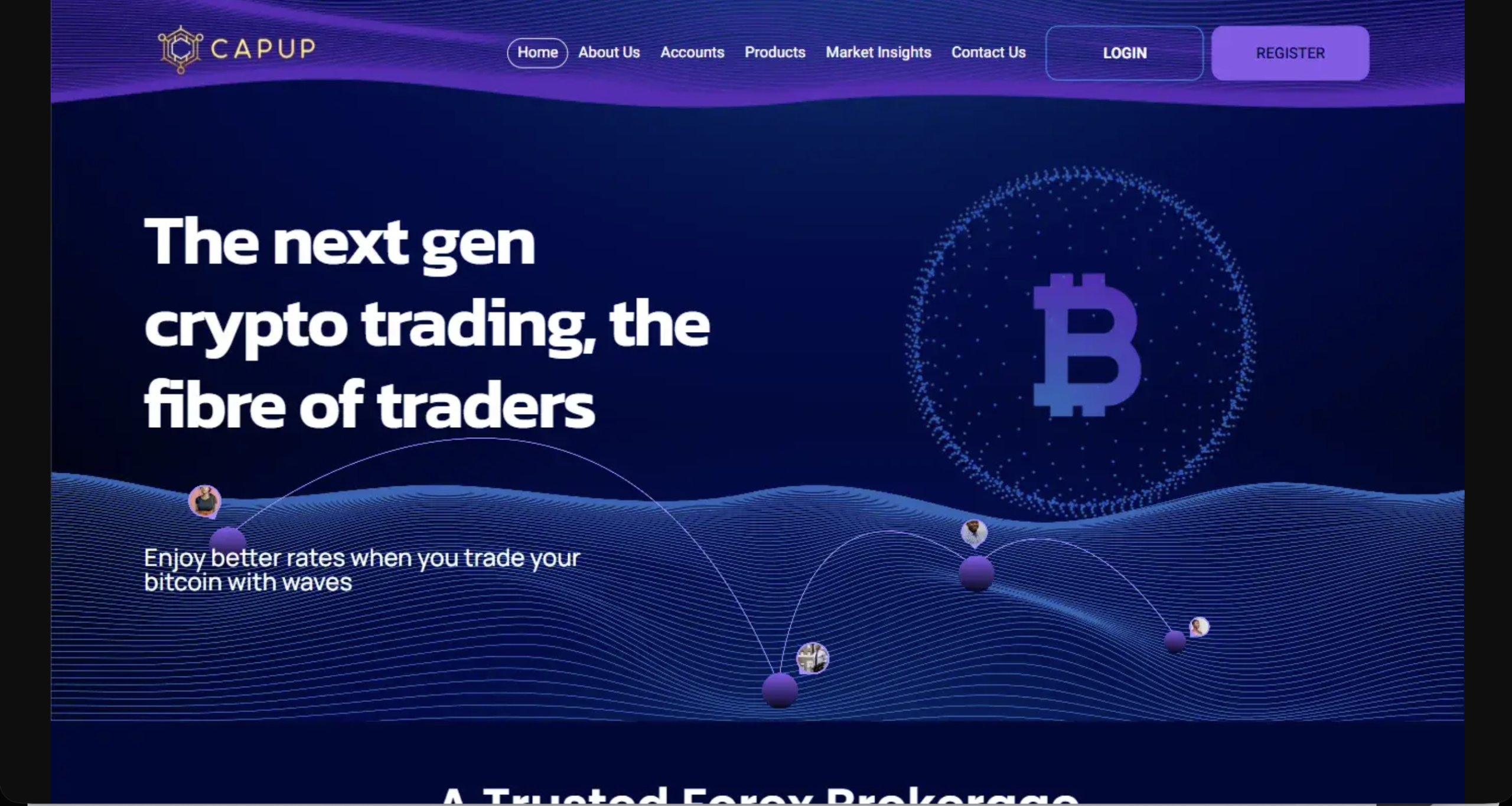 Screenshot of the fraudulent trading platform Capup, showcasing its misleading marketing