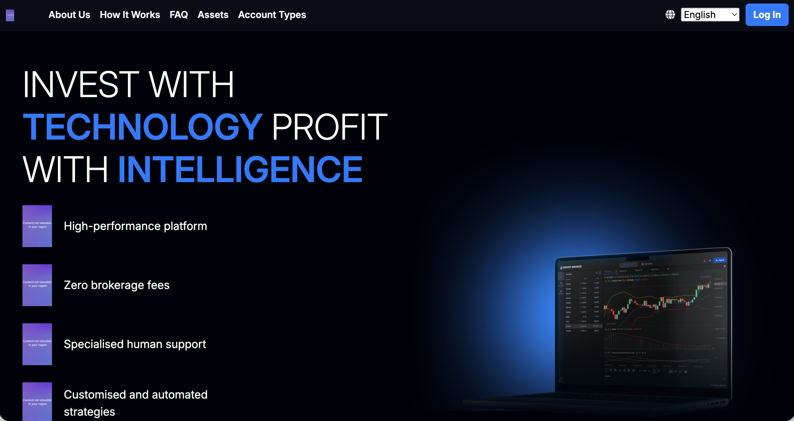 Screenshot of the fraudulent trading platform Reddy Broker, showcasing its misleading marketing.