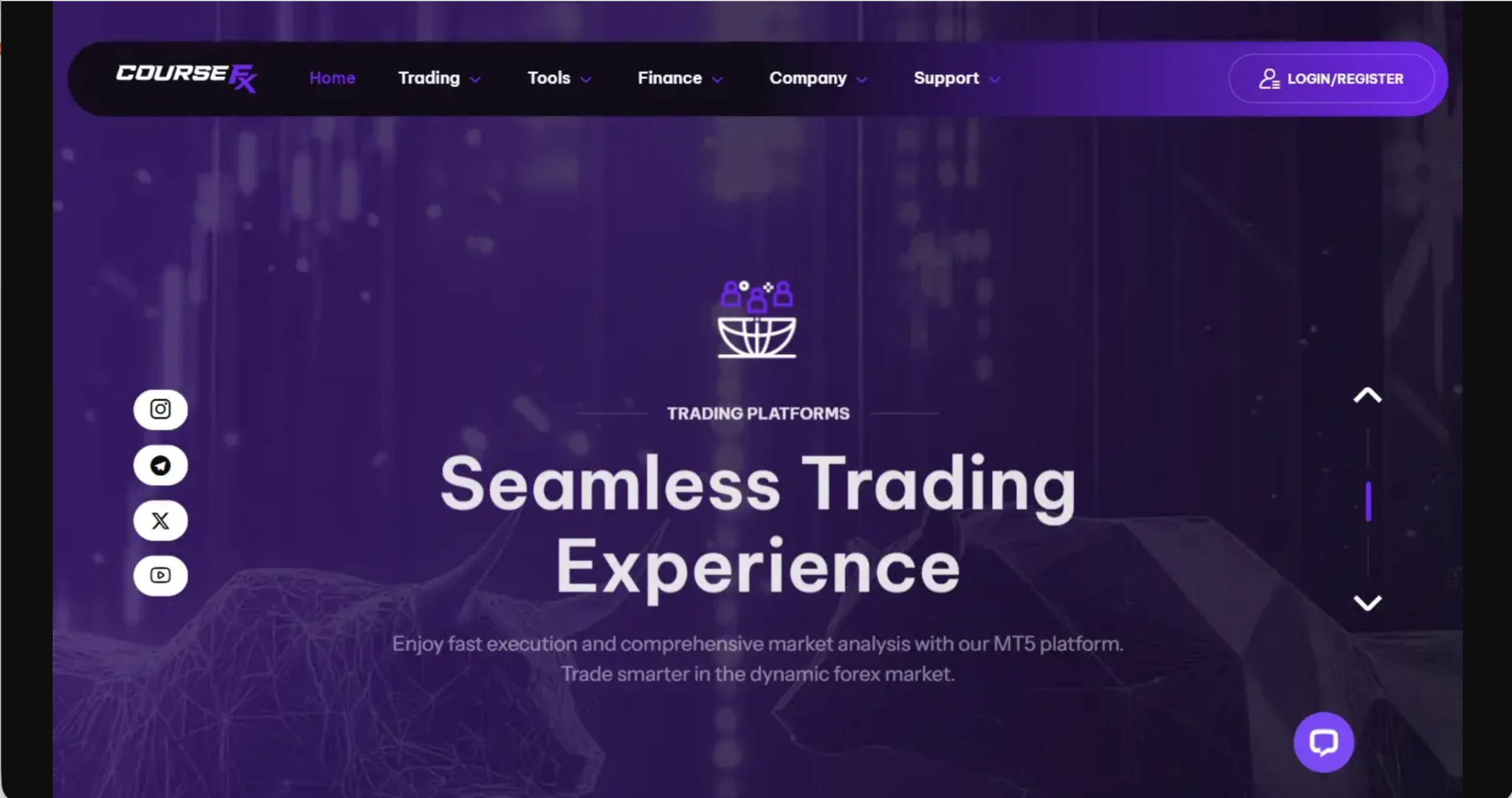 Screenshot of the fraudulent trading platform CourseFx, showcasing its misleading marketing.