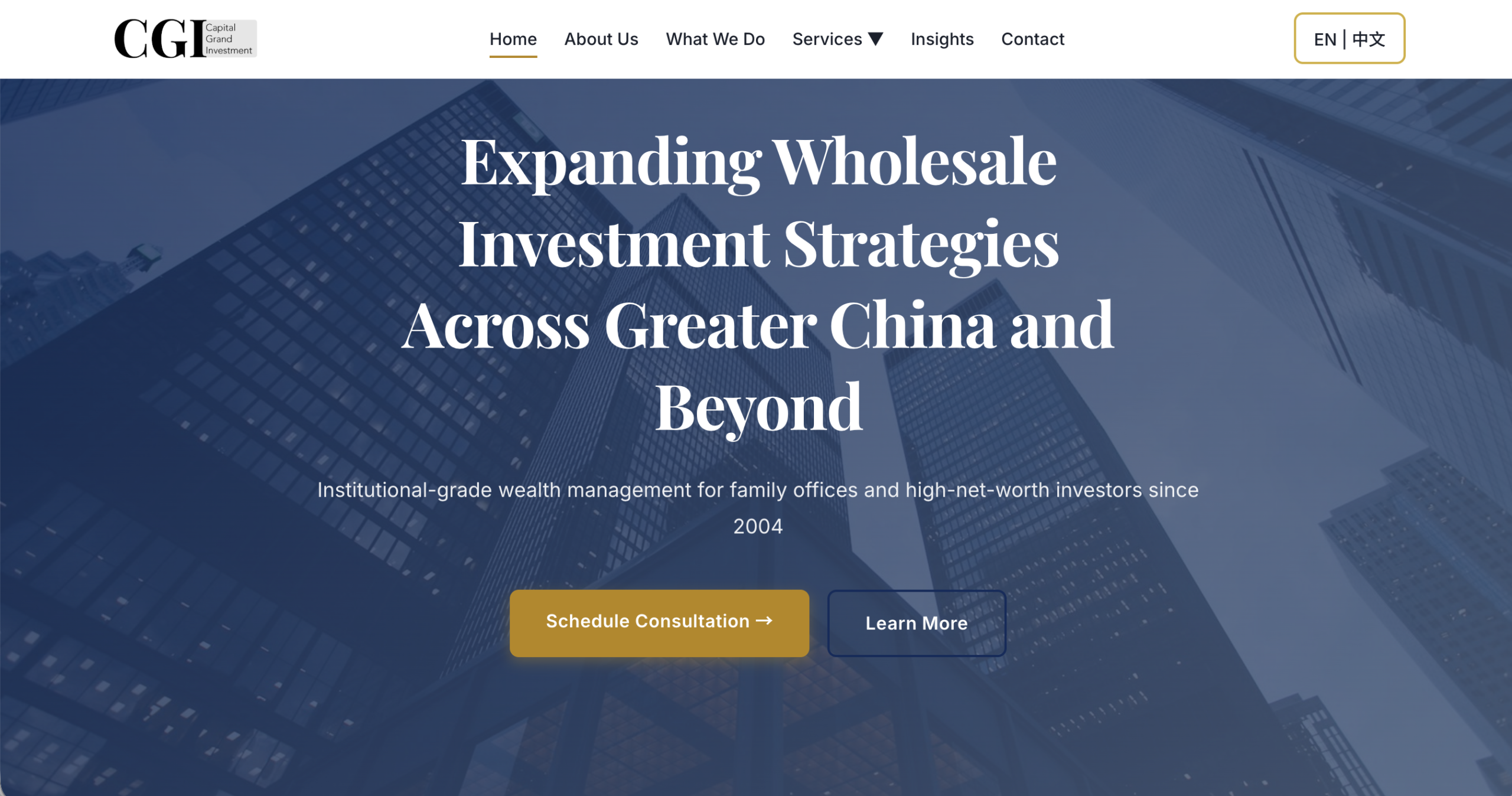 Screenshot of the fraudulent trading platform Capital Grand Investment, showcasing its misleading marketing.