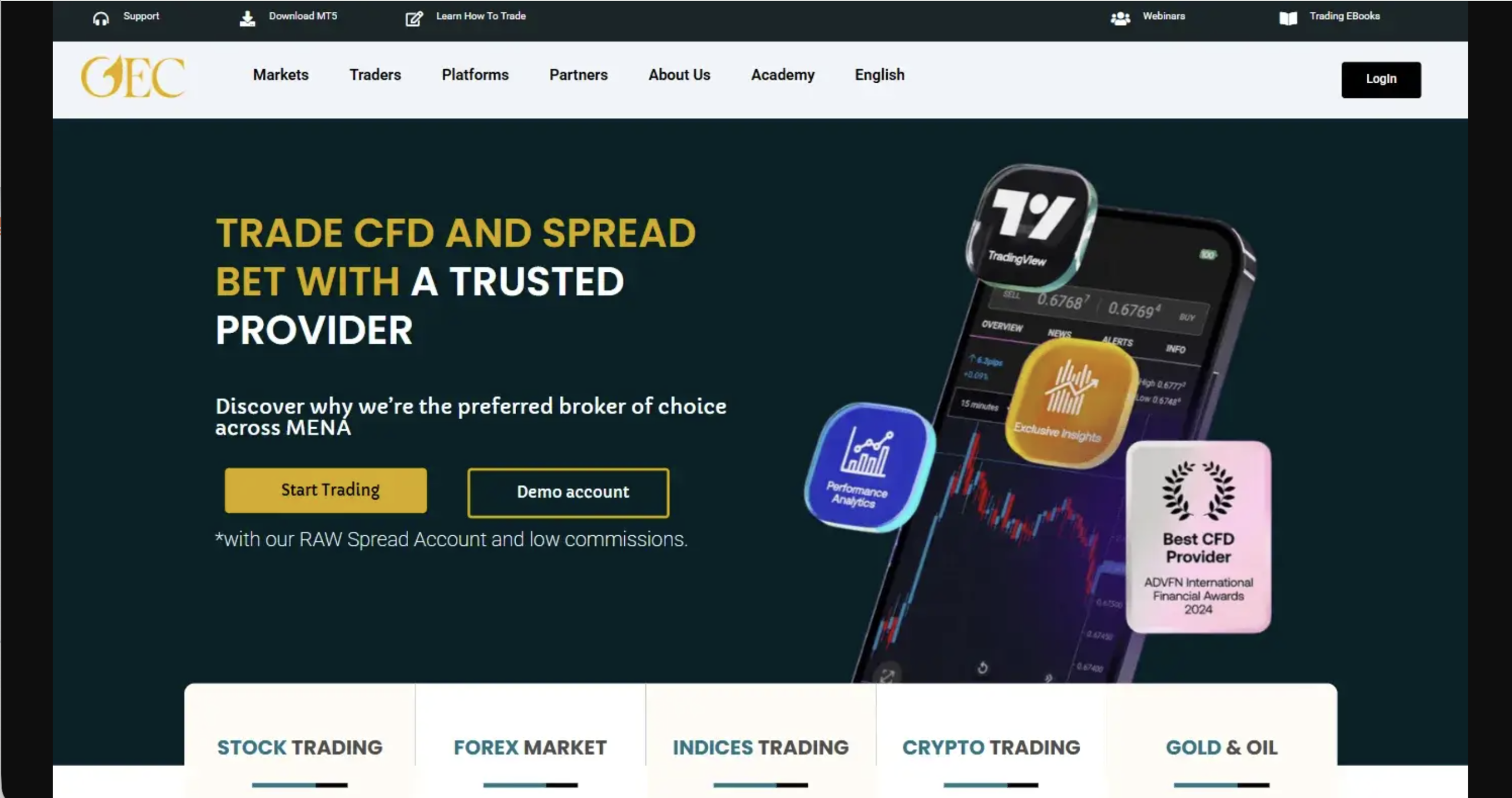 Screenshot of the fraudulent trading platform Gold Eagles, showcasing its misleading marketing.