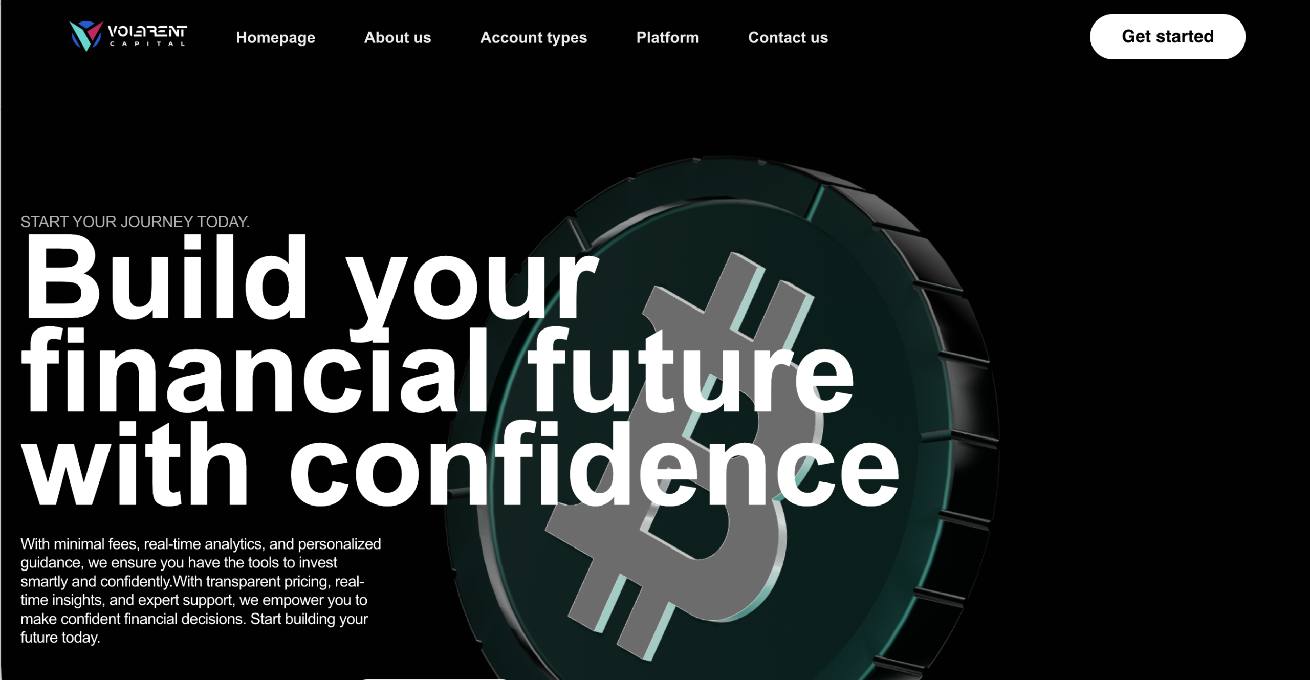 Screenshot of the fraudulent trading platform Volarent Capital, showcasing its misleading marketing.