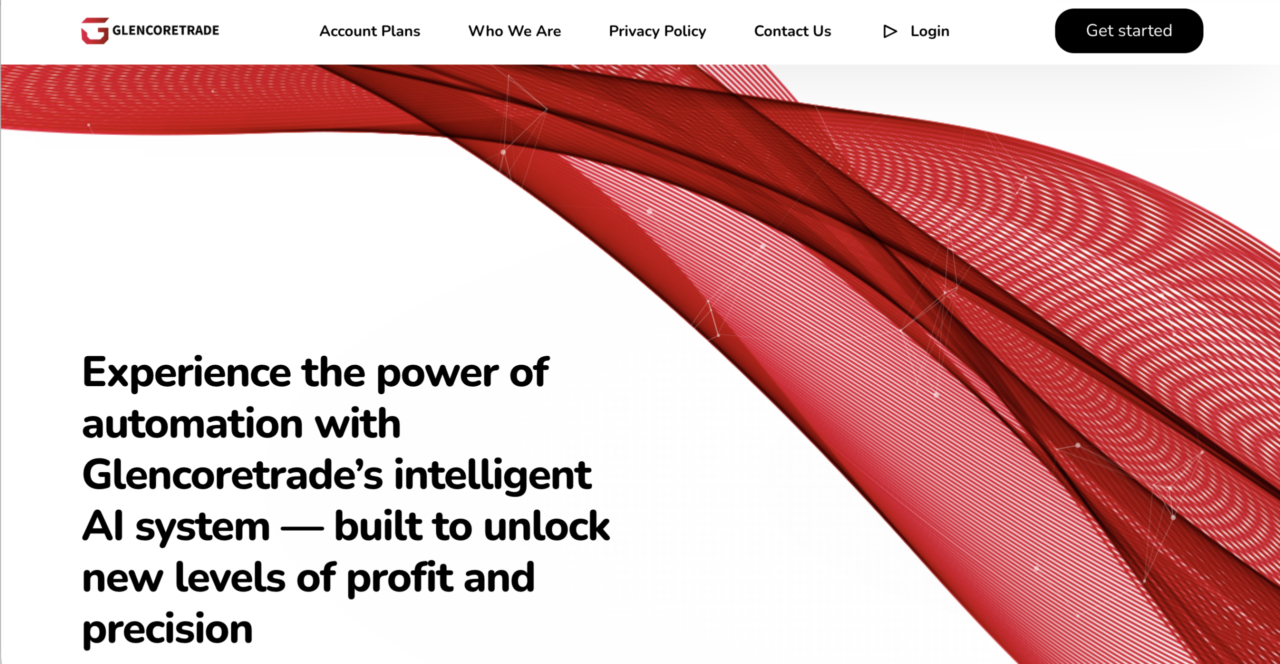 Screenshot of the fraudulent trading platform Glencore Trade, showcasing its misleading marketing.