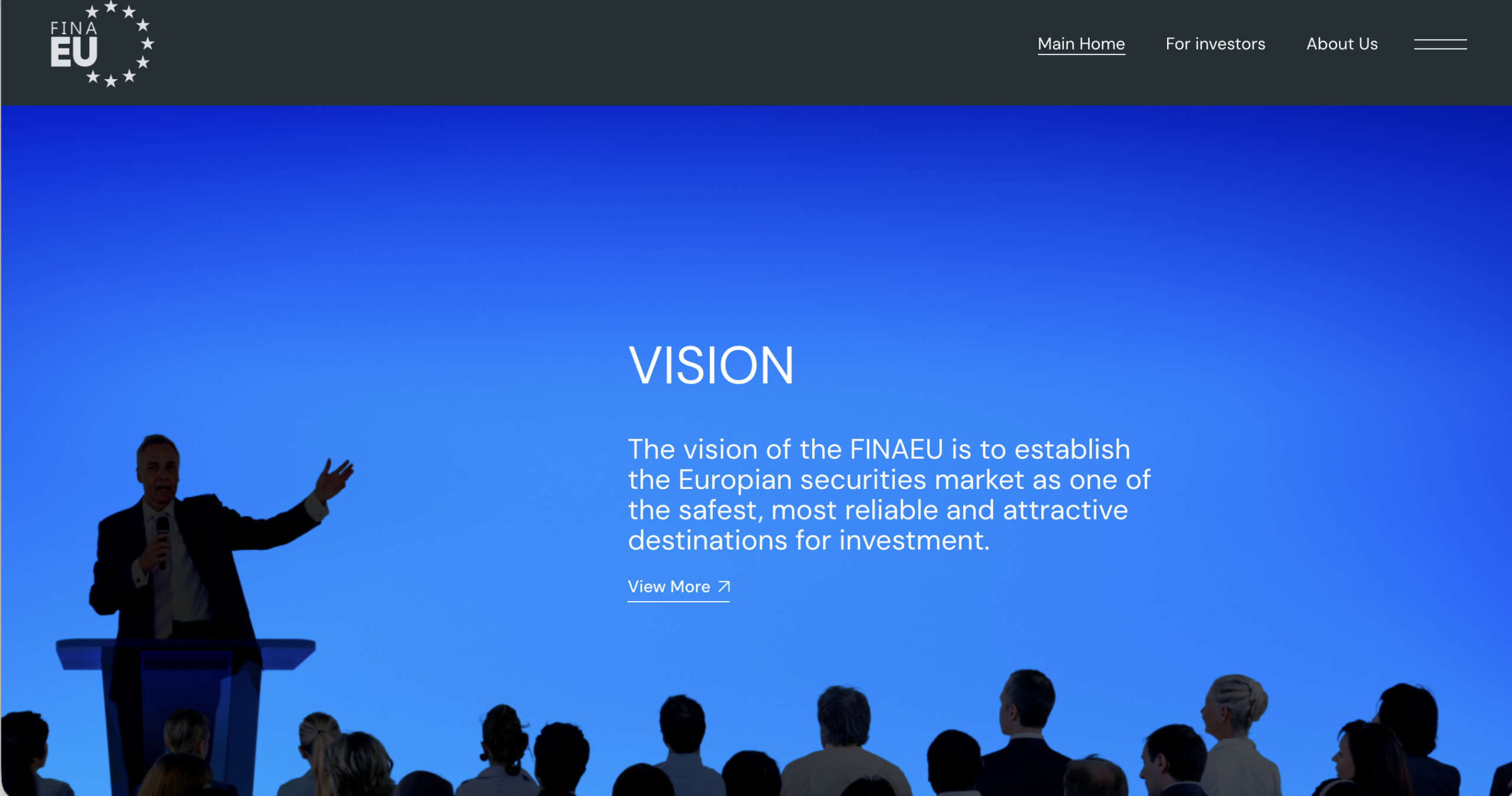 Screenshot of the fraudulent trading platform FINAEU, showcasing its misleading marketing.