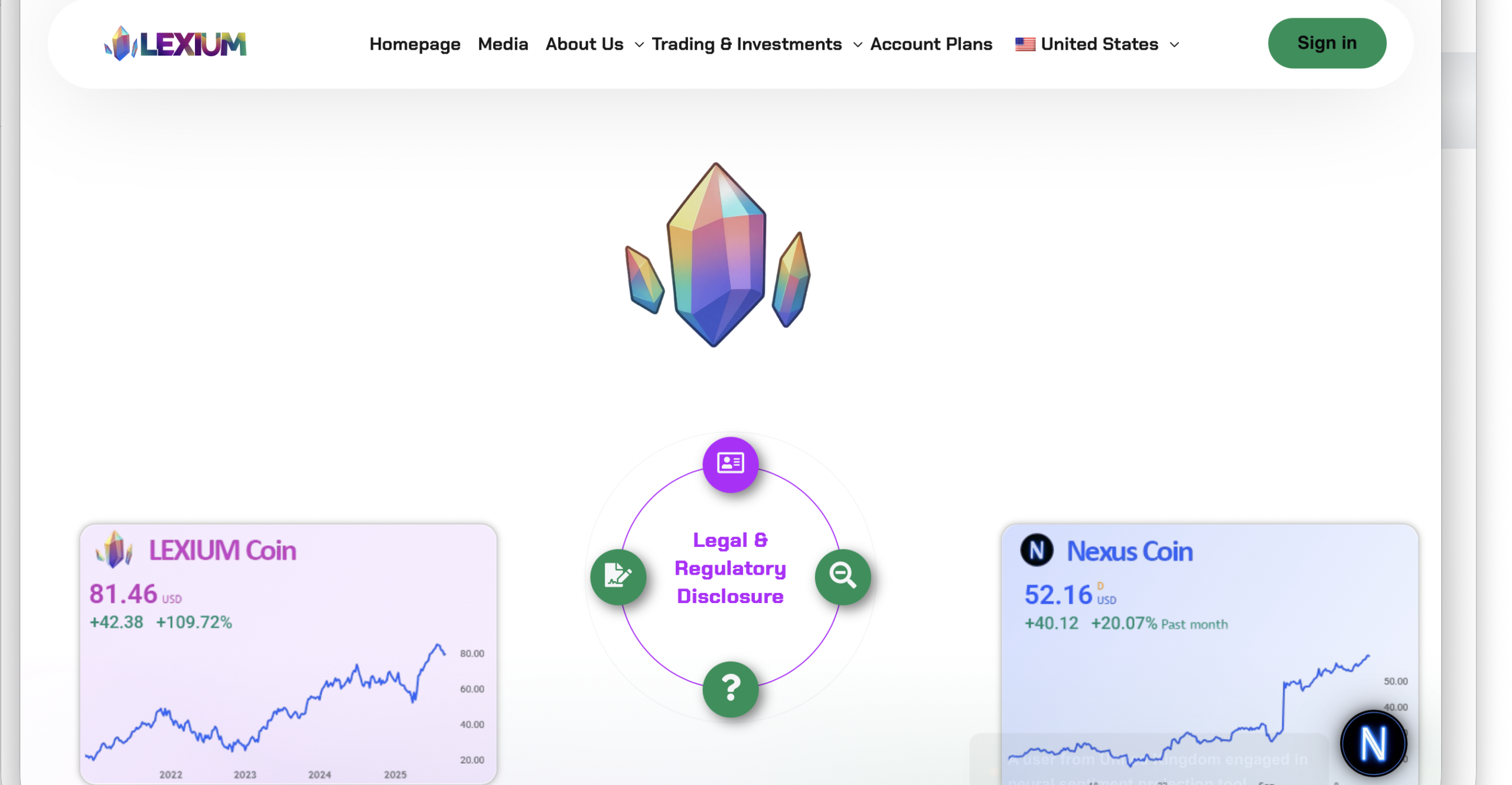 Screenshot of the fraudulent trading platform Lexium Limited, showcasing its misleading marketing.