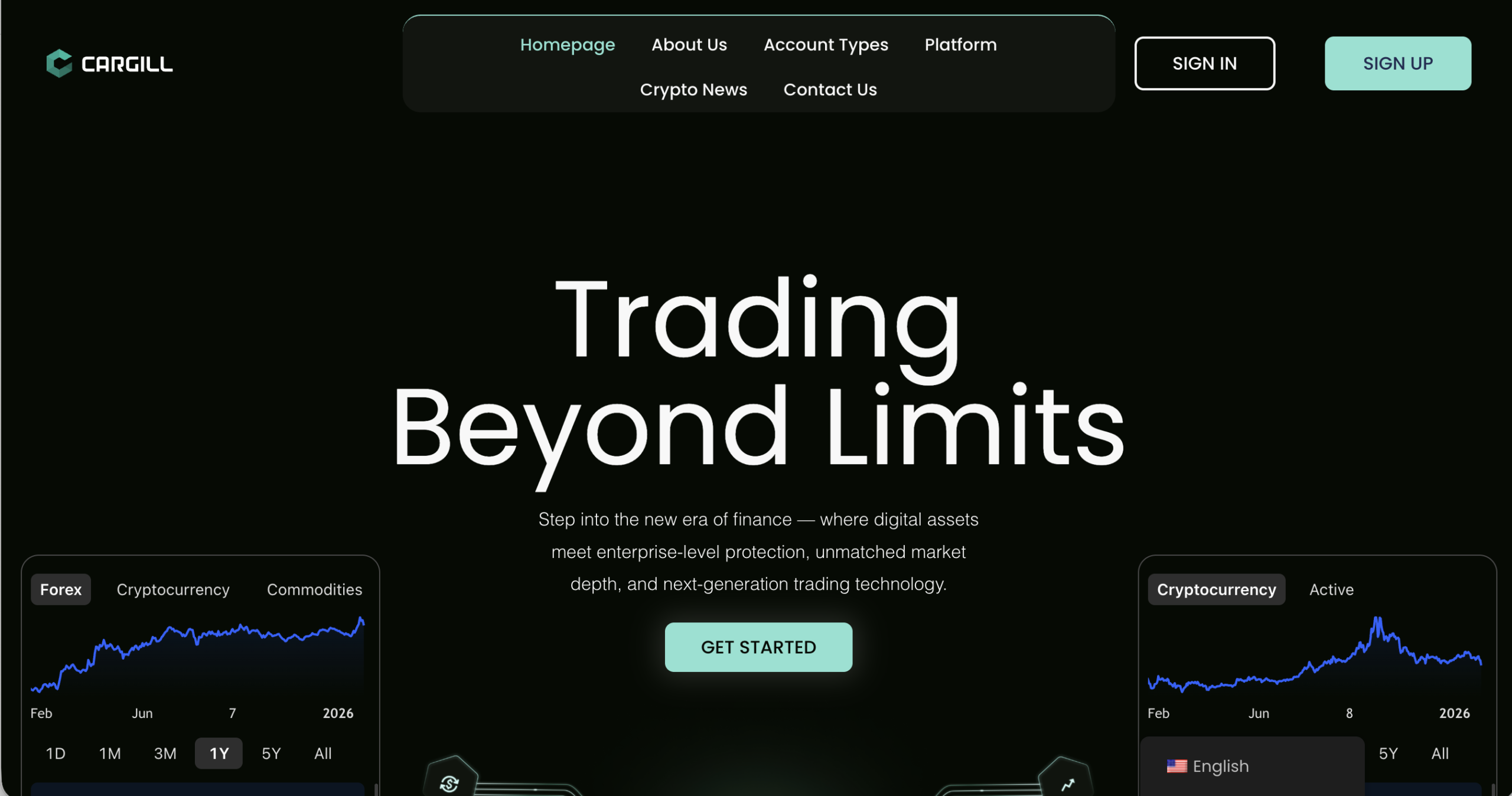 Screenshot of the fraudulent trading platform Cargill FSE Ltd, showcasing its misleading marketing.