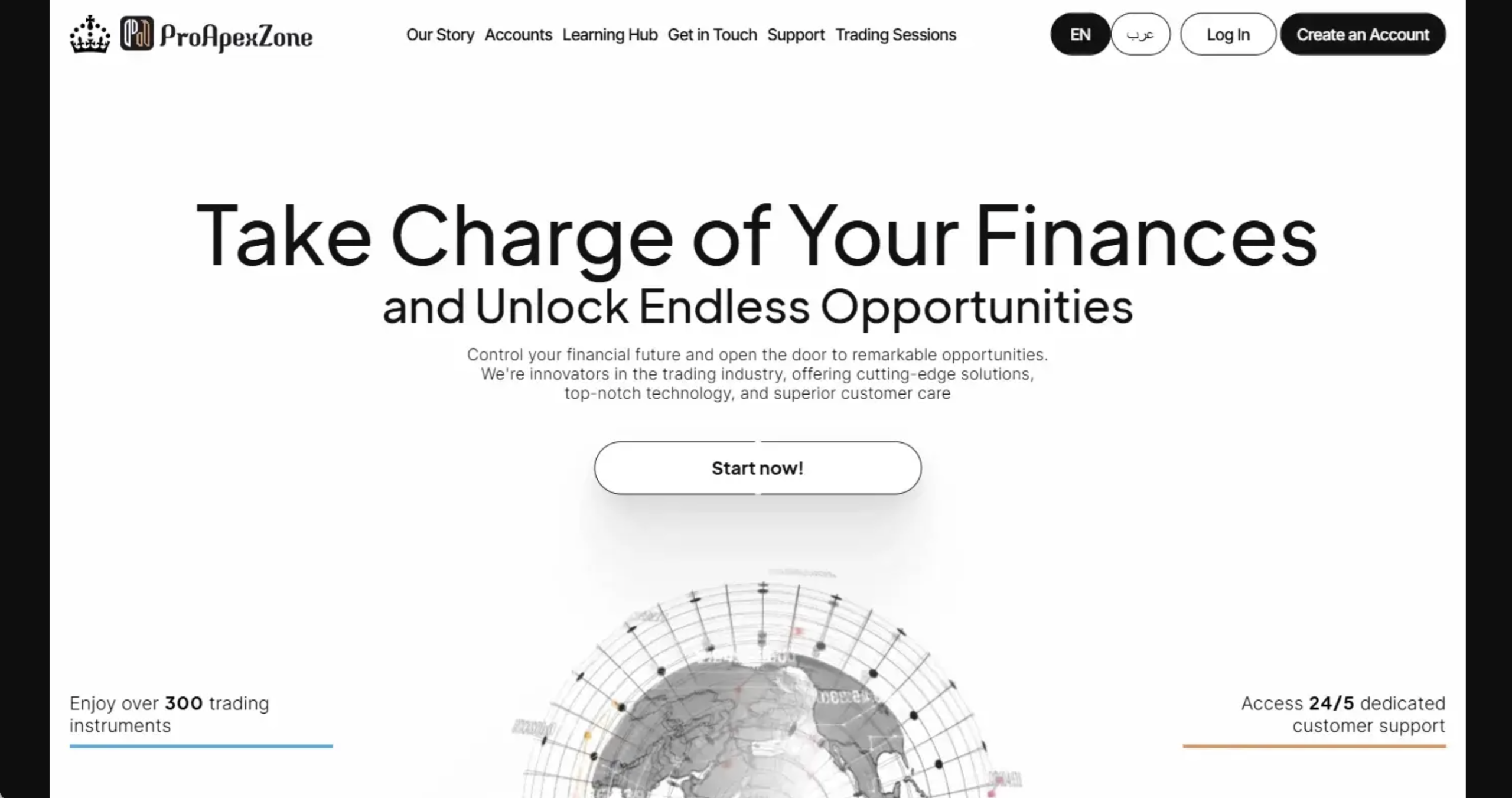 Screenshot of the fraudulent trading platform ProApexZone, showcasing its misleading marketing.