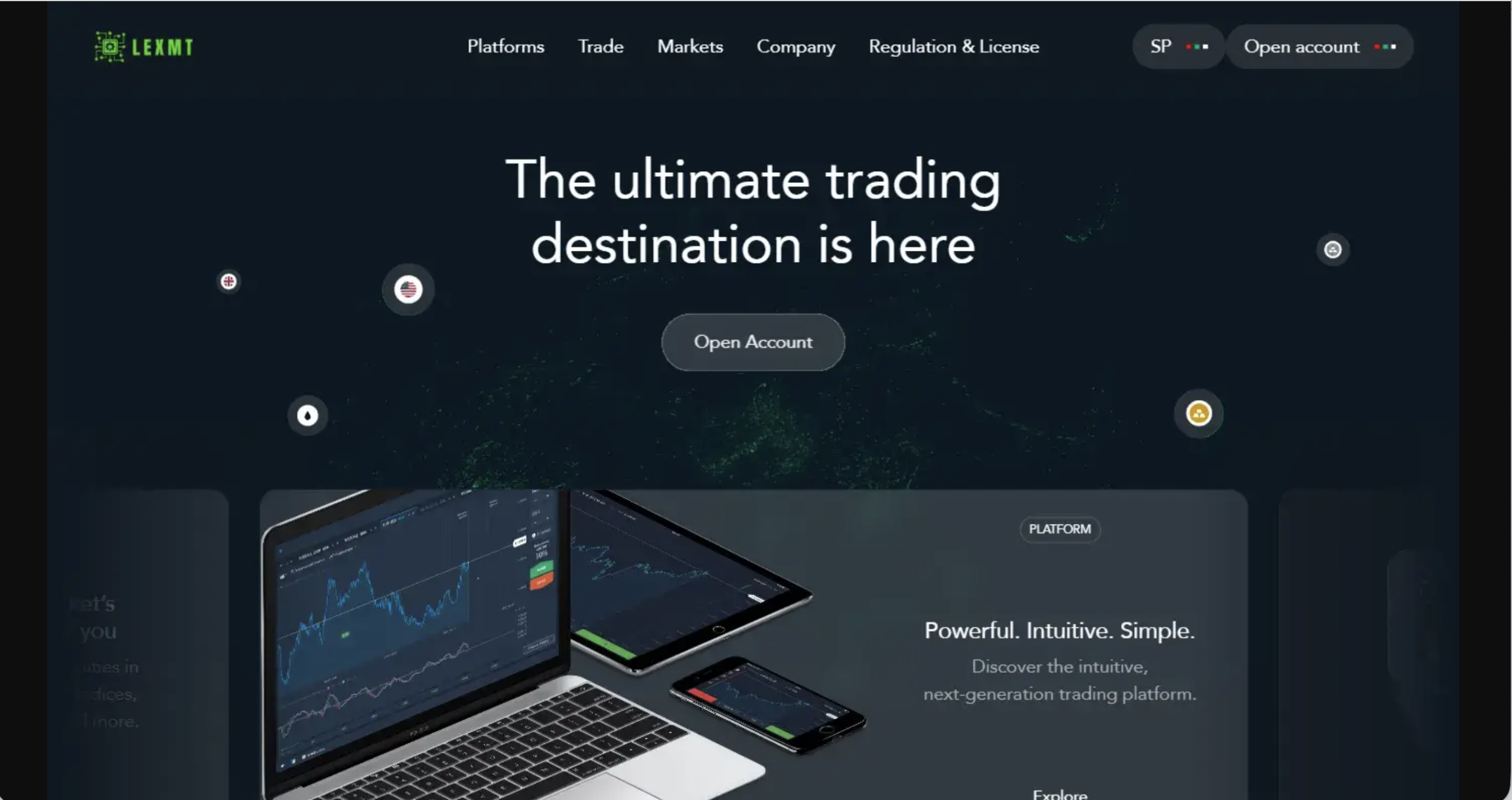 Screenshot of the fraudulent trading platform LEXMT, showcasing its misleading marketing.