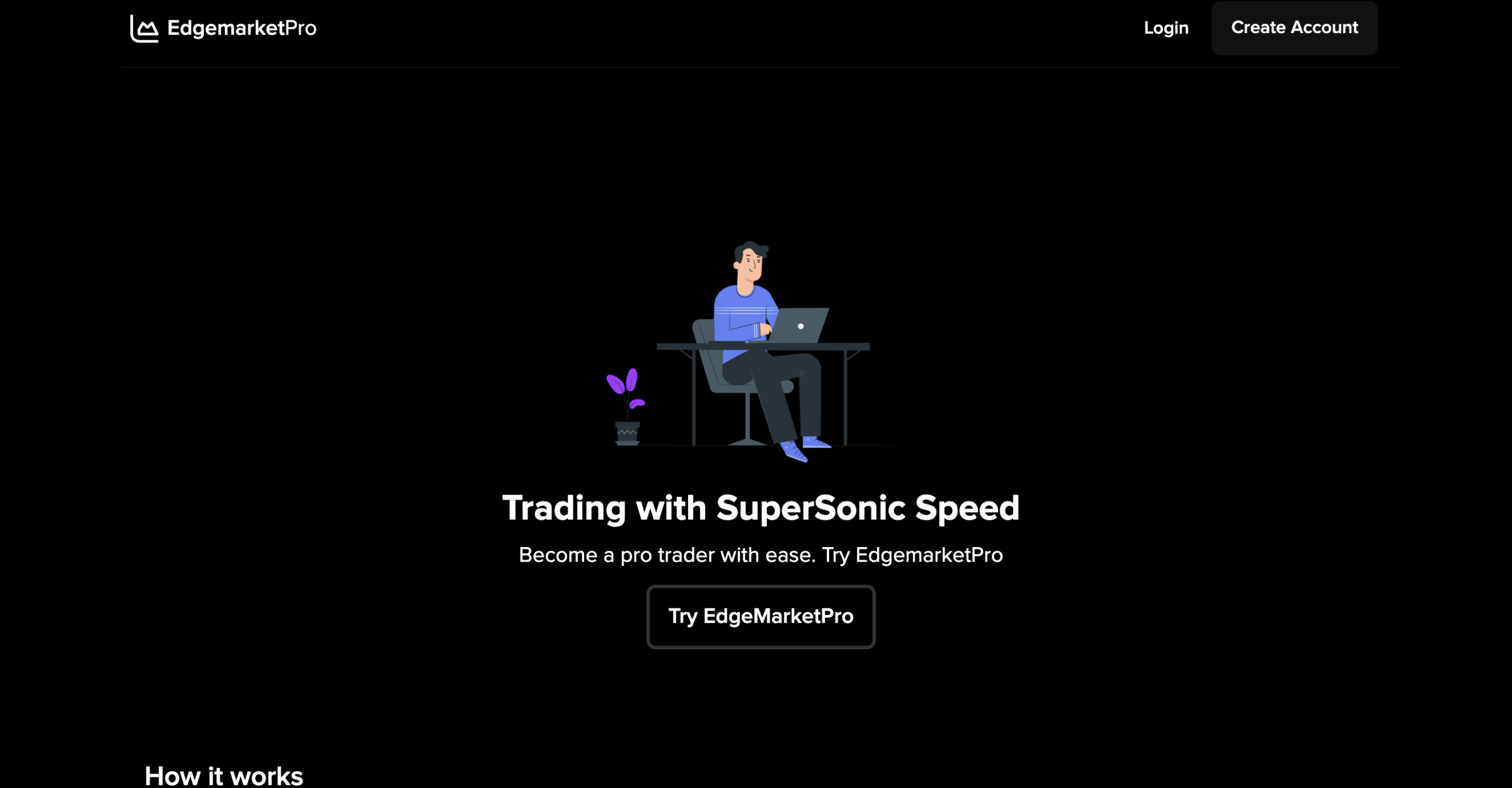 Screenshot of the fraudulent trading platform Edgemarket Pro, showcasing its misleading marketing.