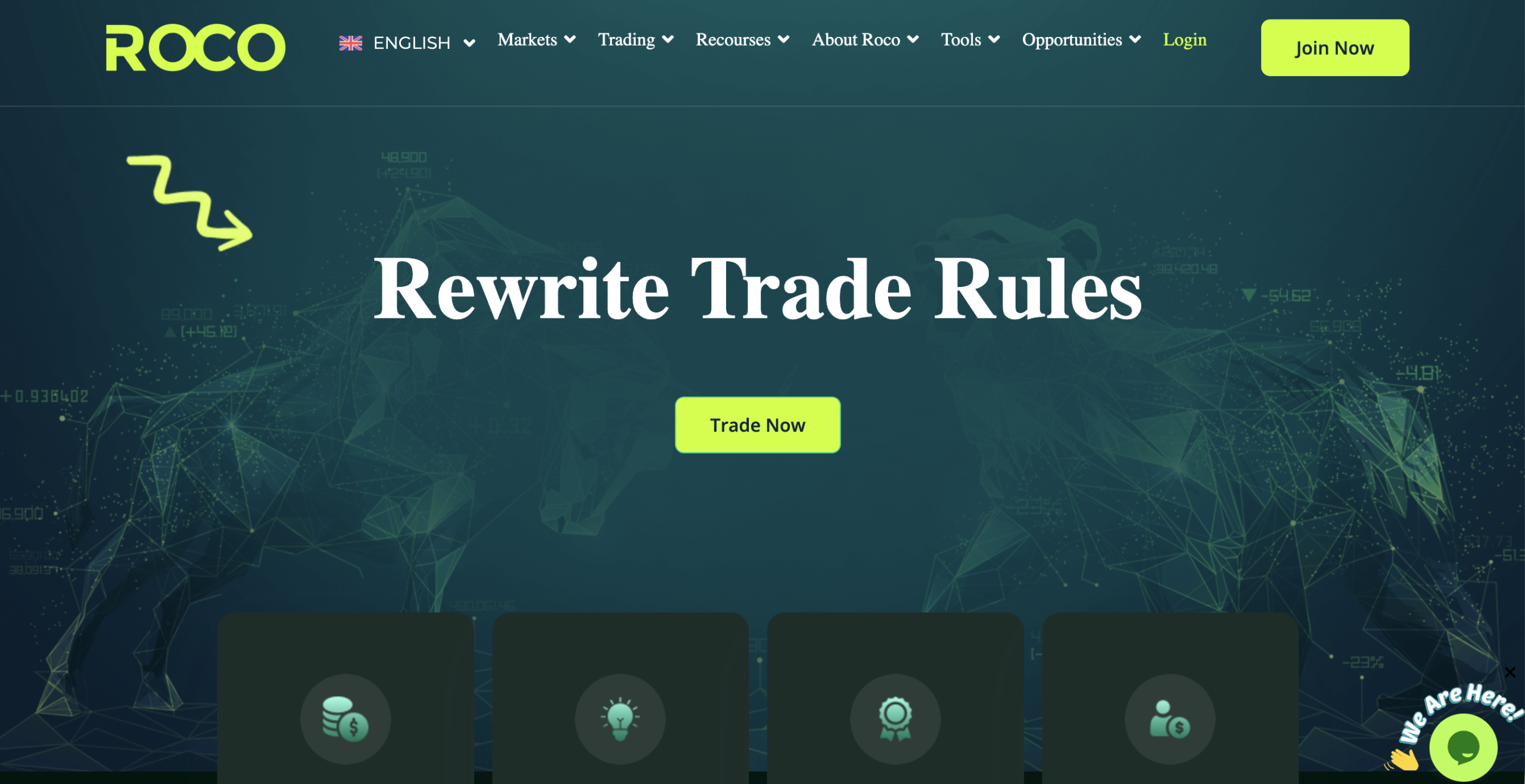 Screenshot of the fraudulent trading platform Roco Broker, showcasing its misleading marketing.