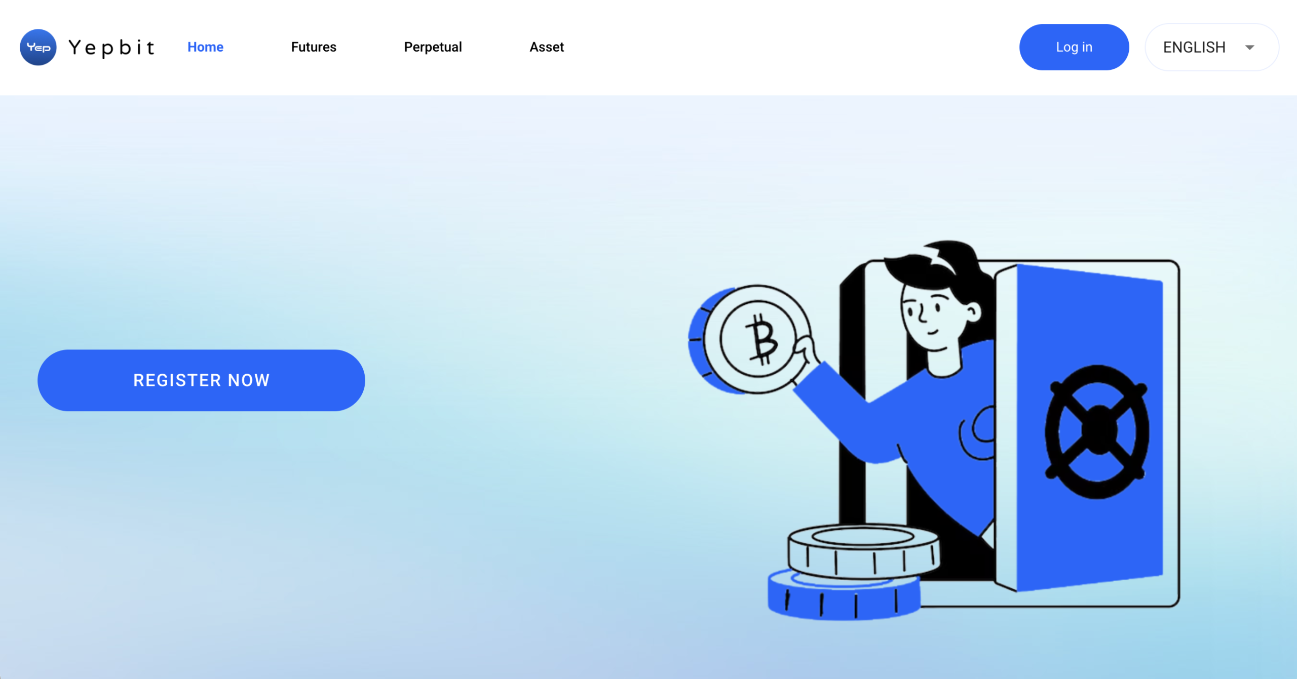 Screenshot of the fraudulent trading platform Yepbit, showcasing its misleading marketing.