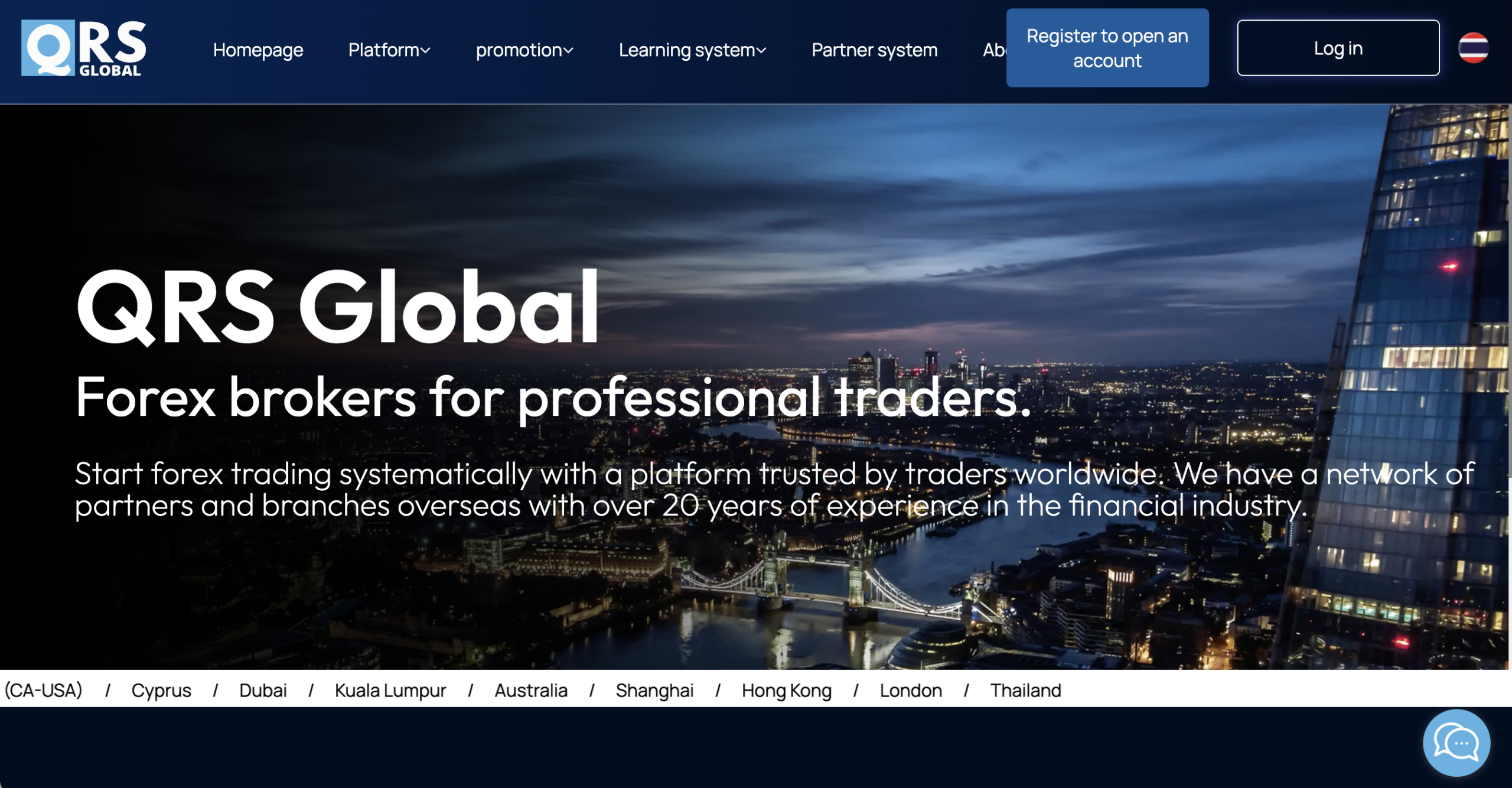 qrsfx.com Screenshot of the fraudulent trading platform QRSFx, showcasing its misleading marketing.