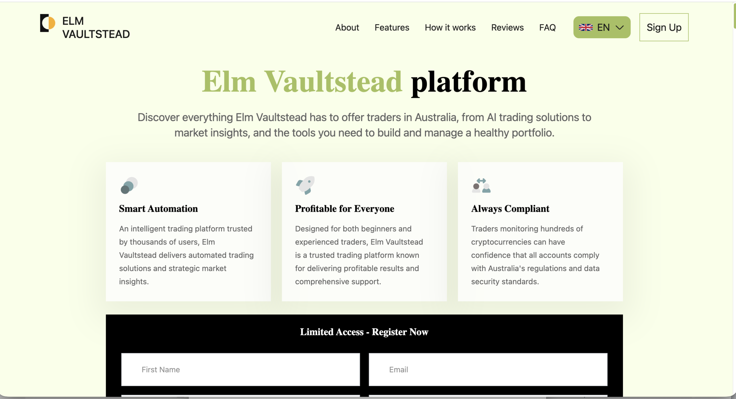  Elm Vaultstead investment platform review.