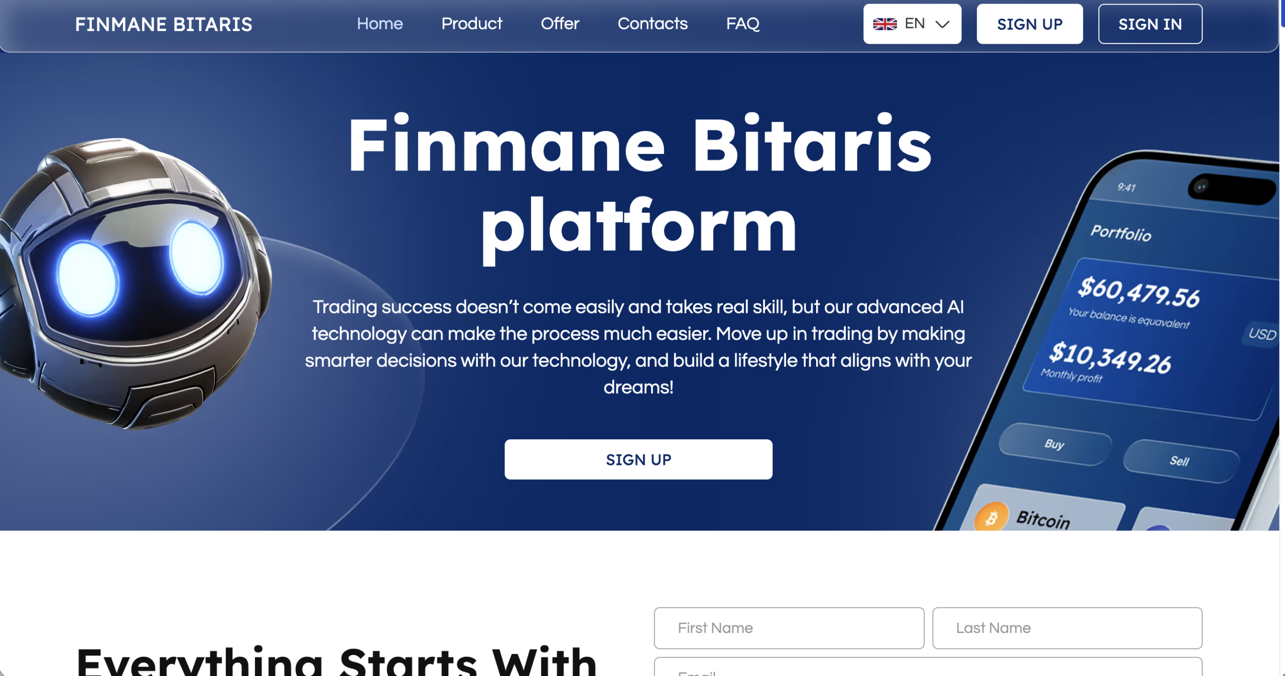 Finmane Bitaris investment platform review.