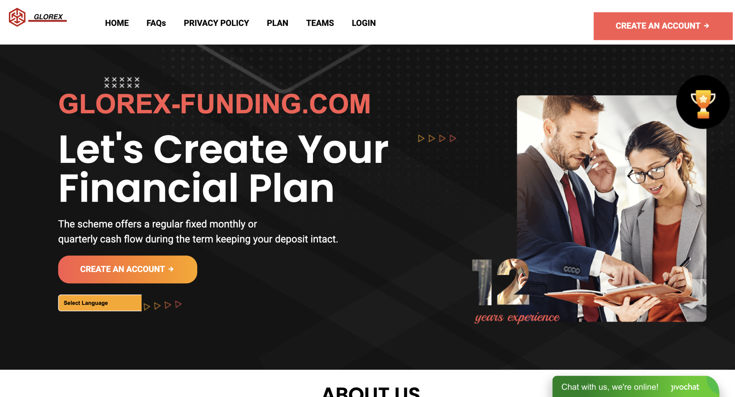 glorex-fundingltd.com Glorex Funding scam page review